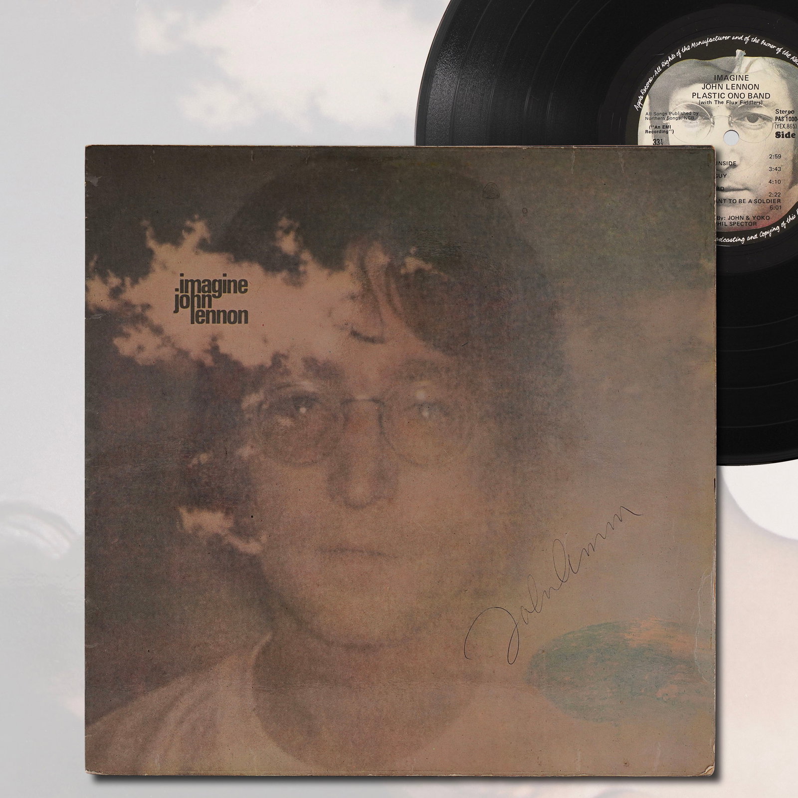JOHN LENNON SIGNED "IMAGINE" ALBUM LP (1 of 4)