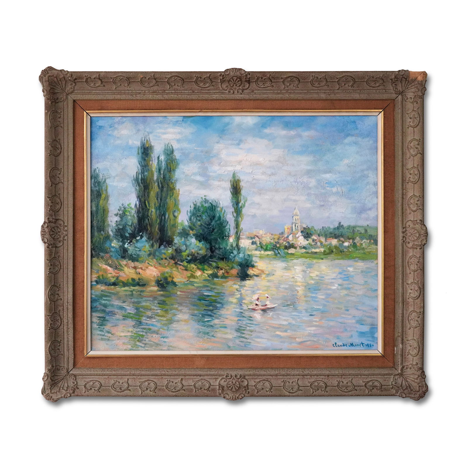 CLAUDE MONET (1840-1926), OIL ON CANVAS: Signed (lower right) Image Dimensions: 73 x 60 cm (28 3/4 x 23 3/4 in) Framed Dimensions: 95 x 82 cm (37 3/8 x 32 1/4 in) This painting comes with COA. Claude Monet, born in 1840 in Paris, France, was