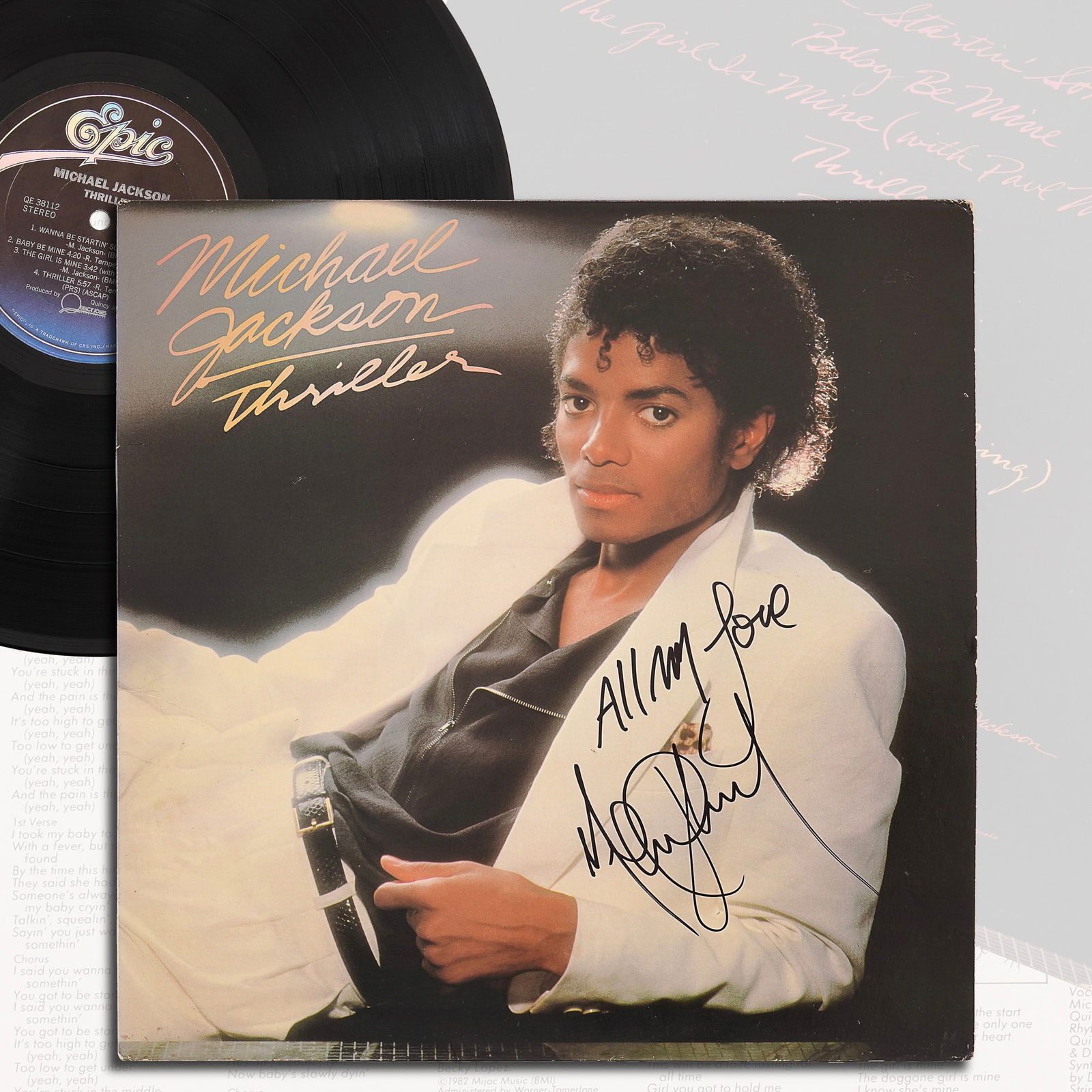 MICHAEL JACKSON SIGNED "THRILLER" VINYL RECORD (1 of 7)