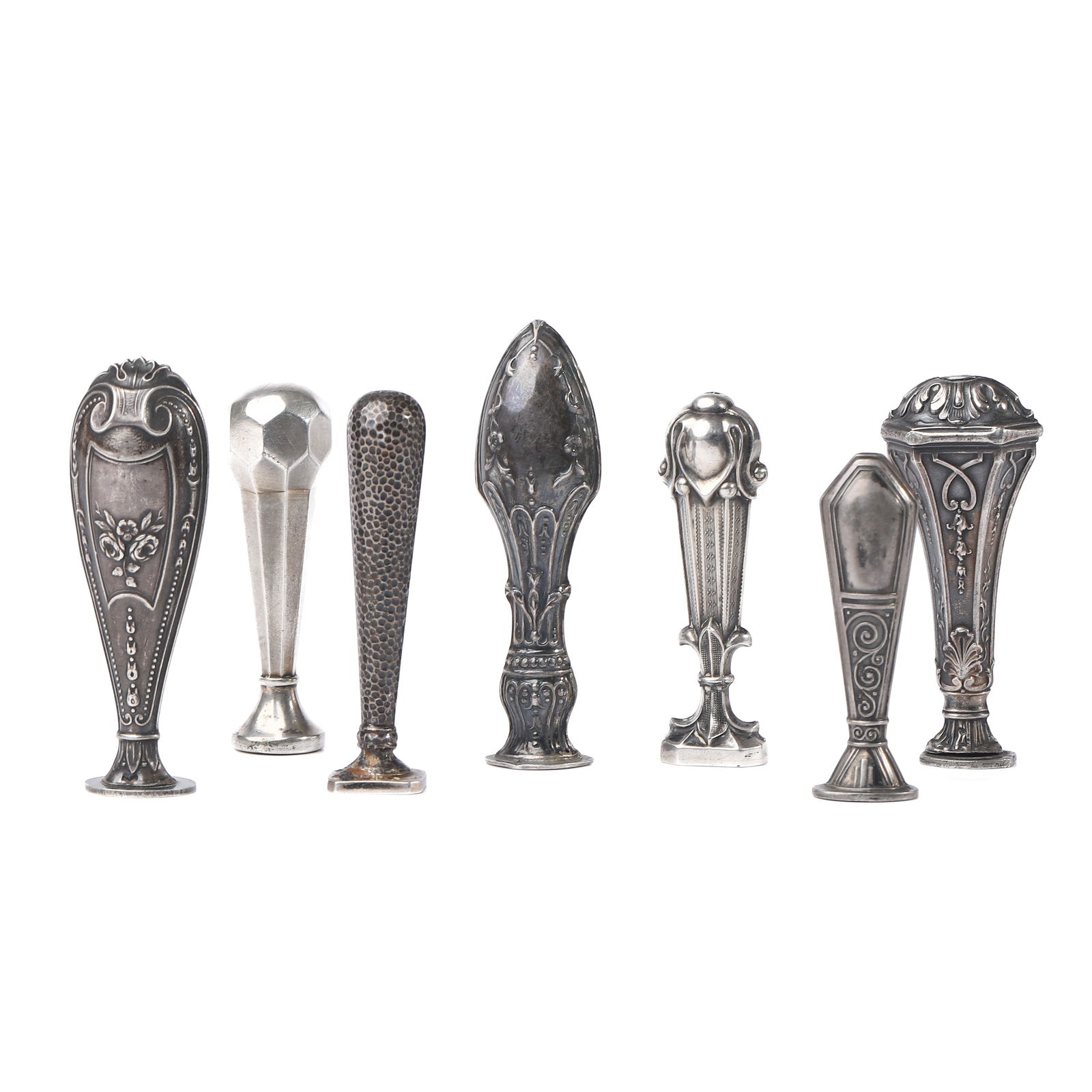 SET OF SEVEN ANTIQUE WAX SEAL STAMPS, 19TH–20TH CENTURY (1 of 2)