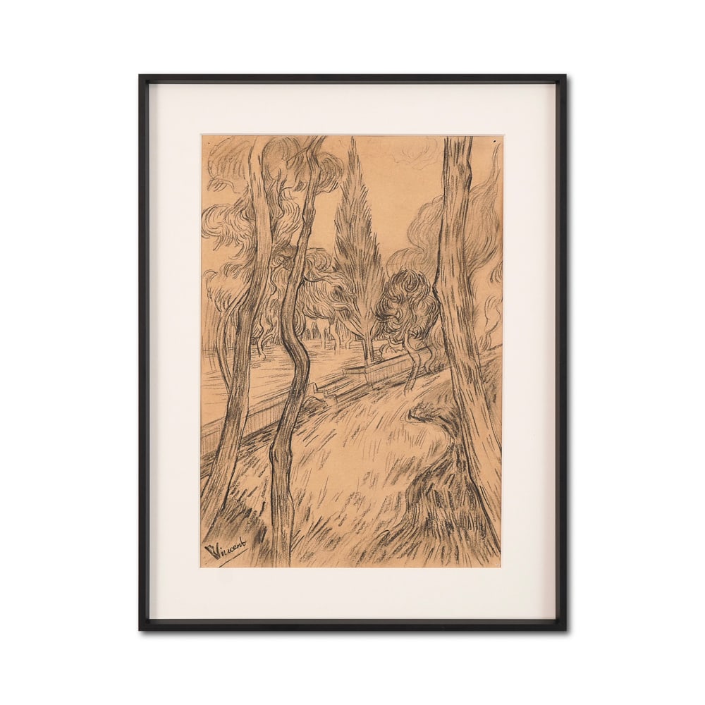 VINCENT VAN GOGH (1853-1890), CHARCOAL ON PAPER: Signed (lower left) Image Dimensions: 10 3/8 x 15 1/8 in (26.5 x 38.5 cm) This painting comes with COA. Vincent van Gogh (1853-1890) was one of the most influential figures in the history of Western a