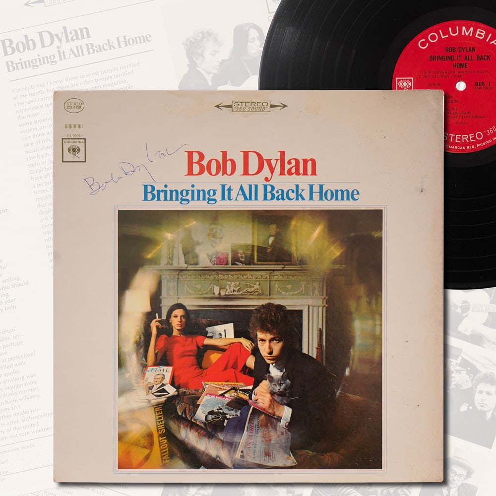 BOB DYLAN SIGNED "BRINGING IT ALL BACK HOME" LP (COLUMBIA CL 2328 / CS 9128, 1965) (1 of 5)