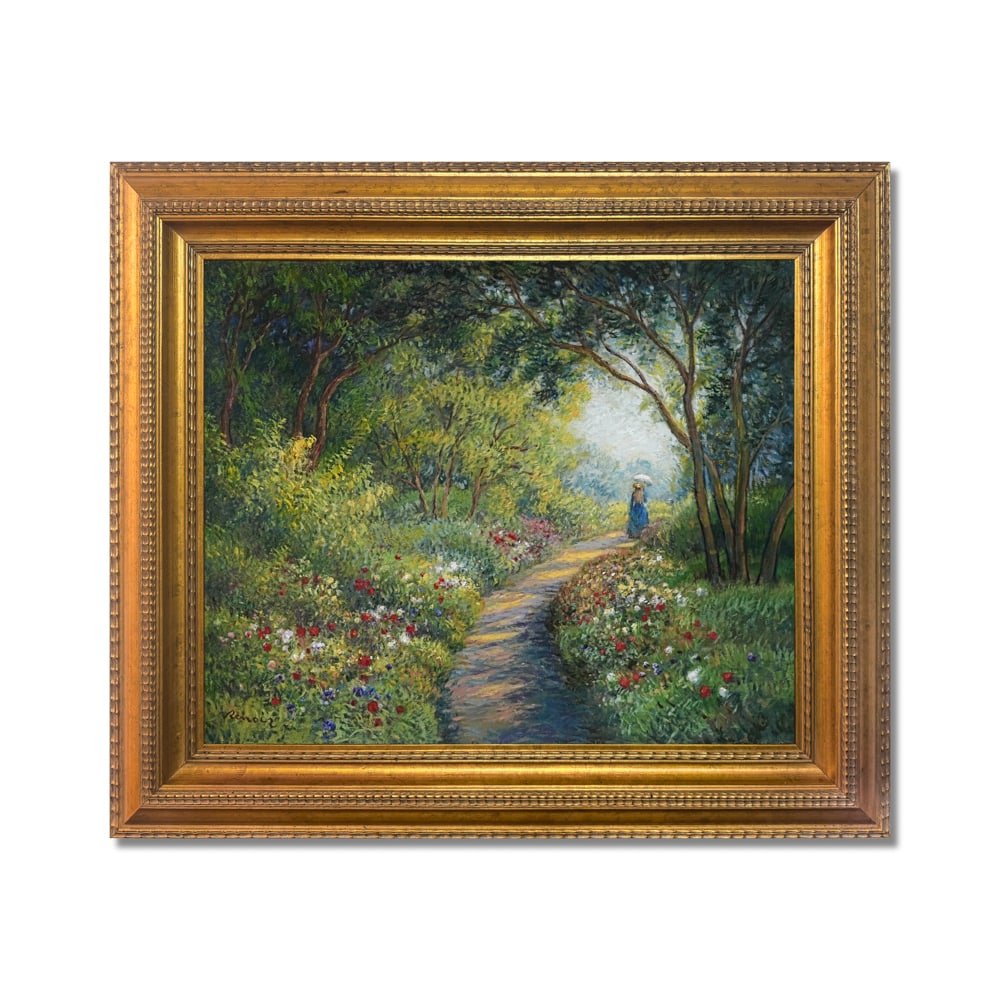 PIERRE-AUGUSTE RENOIR (1841-1919), OIL ON CANVAS: Signed (lower left) Image Dimensions: 19 3/4 x 24 1/4 in (50 x 61.3 cm) Framed Dimensions: 31 7/8 x 27 1/2 in (81 x 70 cm) This painting comes with COA. This luminous garden scene belongs unmistakably