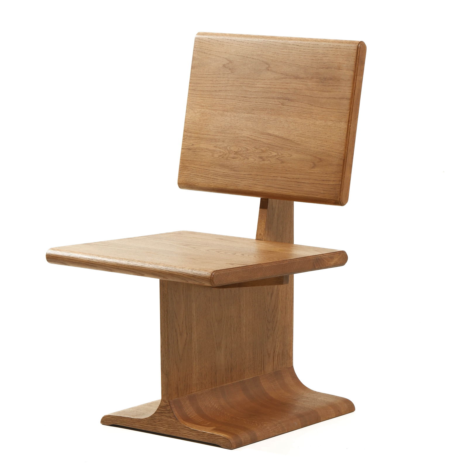 SOLID OAK SCULPTURAL SIDE CHAIR (1 of 7)