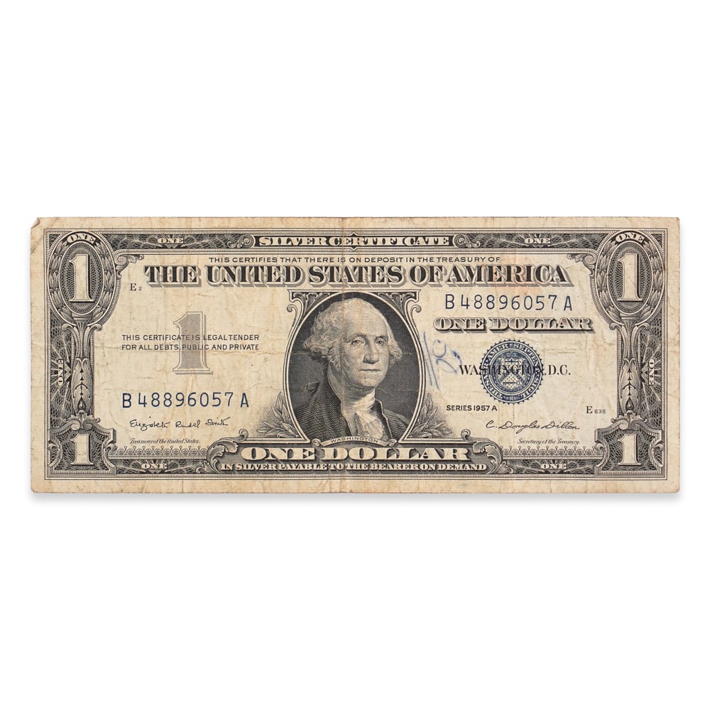 MARILYN MONROE SIGNED ONE DOLLAR SILVER CERTIFICATE (1 of 2)