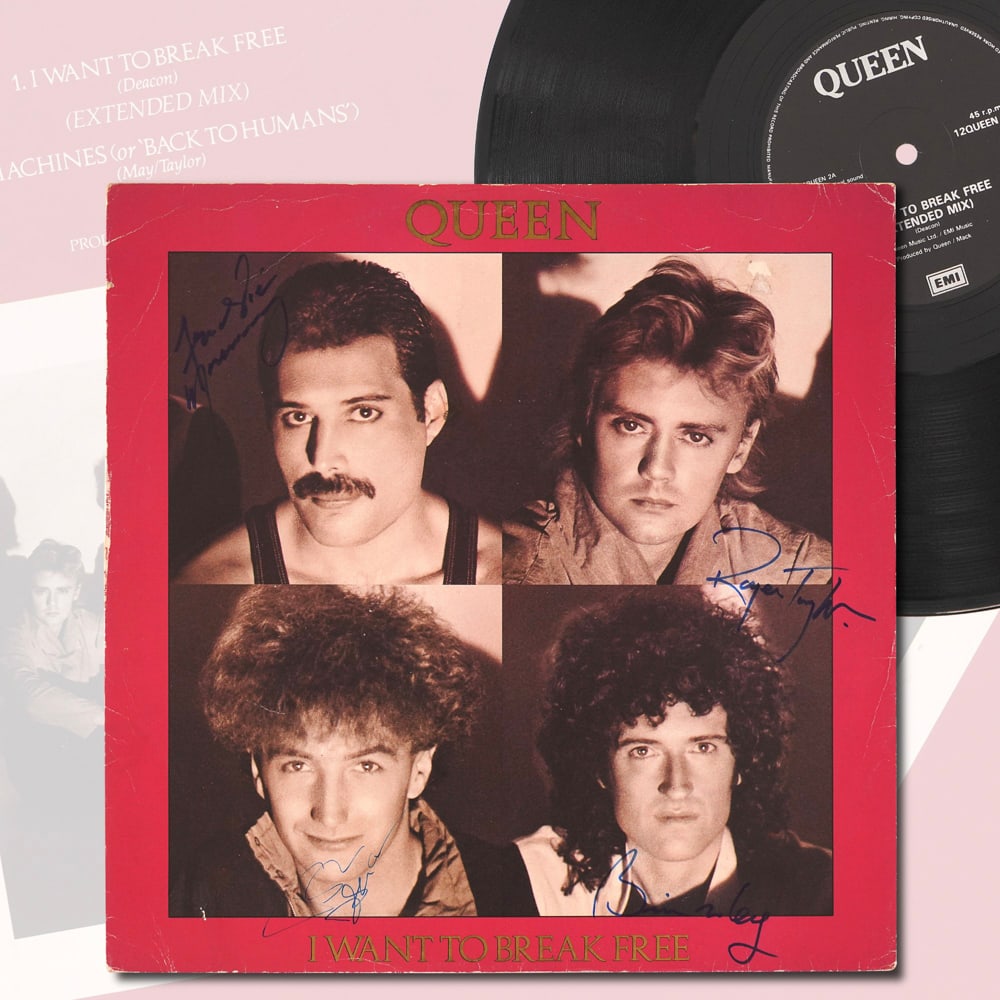 QUEEN SIGNED "I WANT TO BREAK FREE" LP (1 of 4)