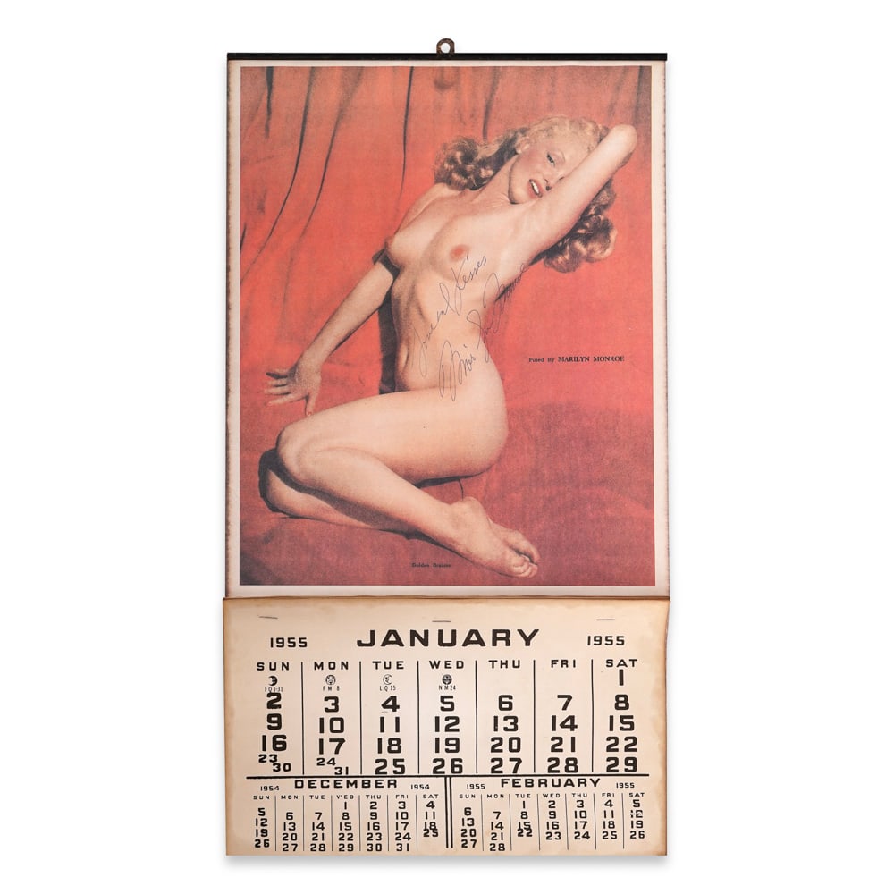MARILYN MONROE SIGNED 1955 "GOLDEN DREAMS" CALENDAR (1 of 2)