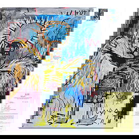JEAN-MICHEL BASQUIAT (1960-1988), ACRYLIC AND OILSTICK ON CANVAS: Signed (verso) Image Dimensions: 36 5/8 x 28 in (93 x 71 cm) This painting comes with COA. This electrifying 1982 work by Jean-Michel Basquiat, executed in acrylic and oilstick on canvas, stands as a