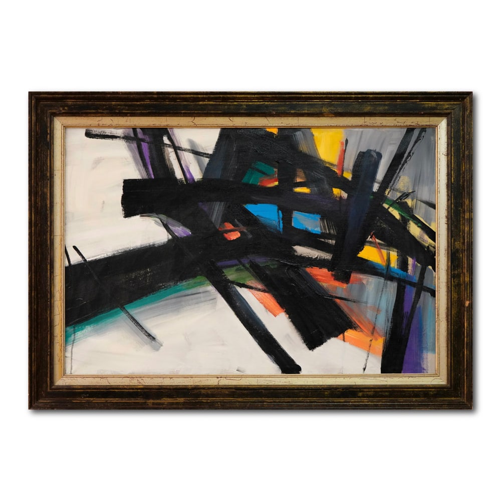 FRANZ KLINE (1910-1962), OIL ON CANVAS: Signed (verso) Image Dimensions: 90.2 x 59.7 cm (35 1/2 in x 23 1/2 in). Franz Kline (1910-1962) was a leading figure in Abstract Expressionism, known for his bold black-and-white compositions that