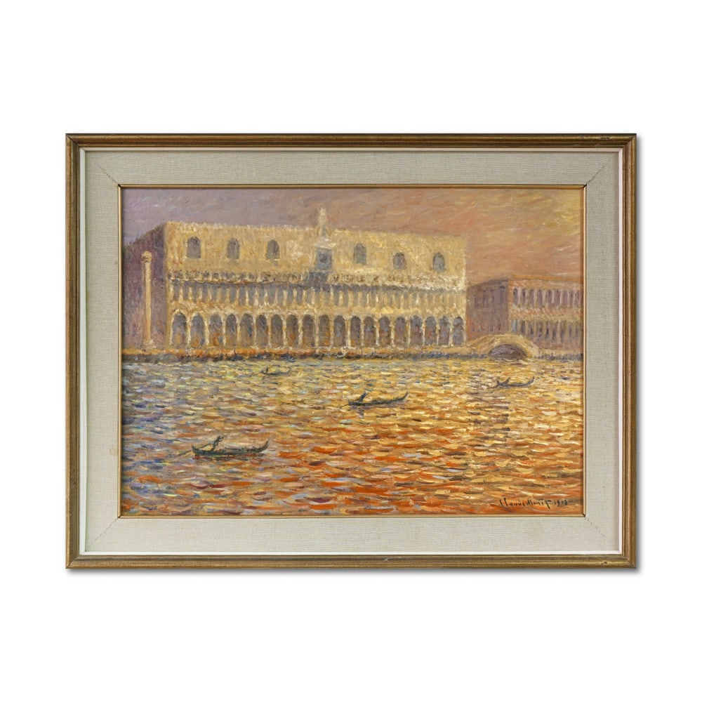 CLAUDE MONET (1840-1926), OIL ON CANVAS: Signed (lower right) Image Dimensions: 19 3/4 x 27 1/2 in (50 x 70 cm) Framed Dimensions: 33 1/8 x 25 1/4 in (84 x 64 cm) This painting comes with COA. This resplendent painting by Claude Monet,