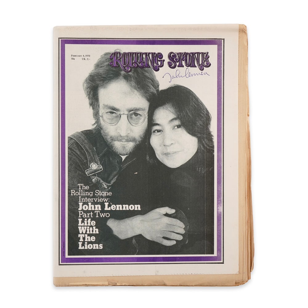 JOHN LENNON SIGNED ROLLING STONE MAGAZINE: Provenance and Authentication: This collectible has undergone a rigorous forensic evaluation. The signatures were carefully analyzed across multiple criteria, including ink deposition, material aging