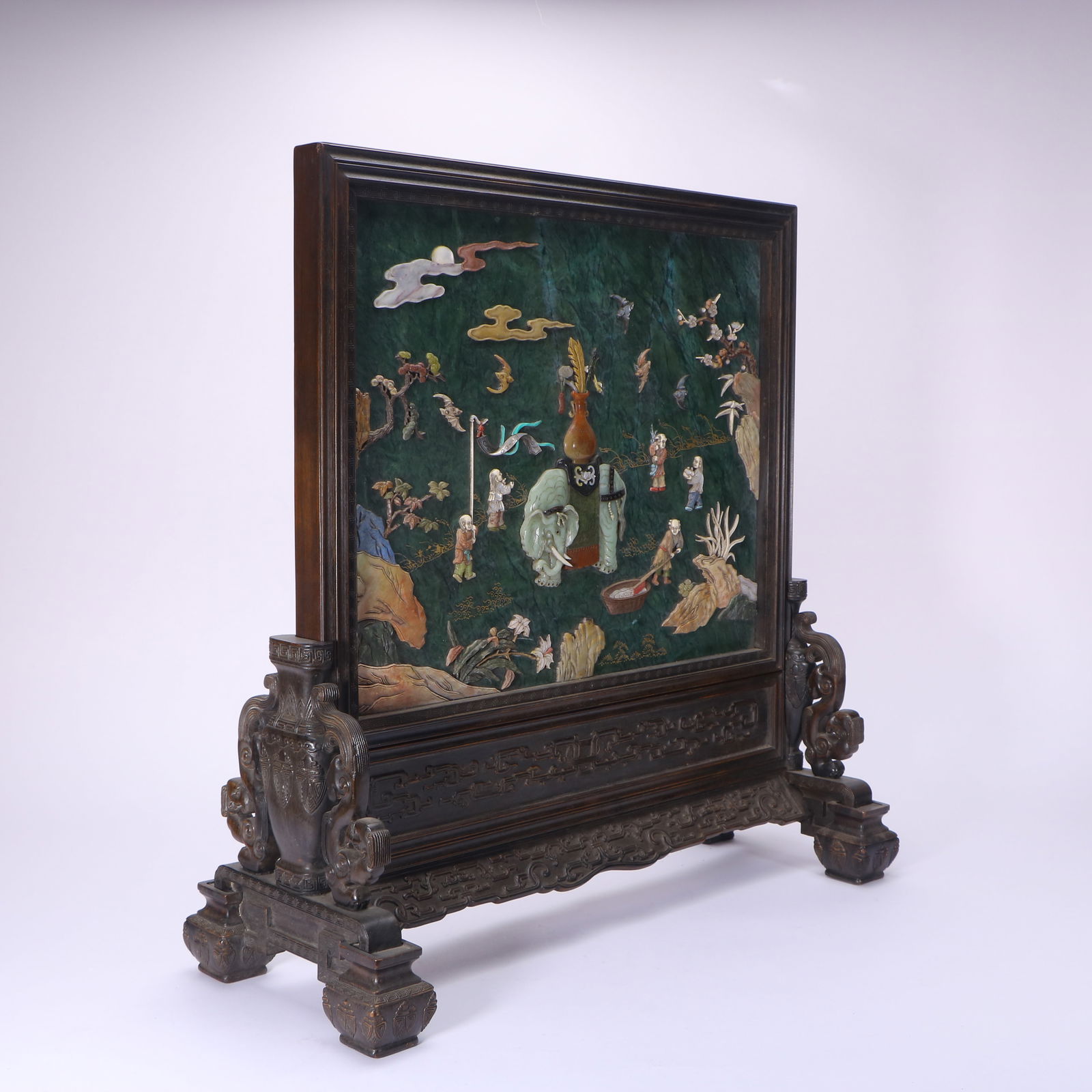 A Fine Qing Zitan-Frame Table Screen - 8