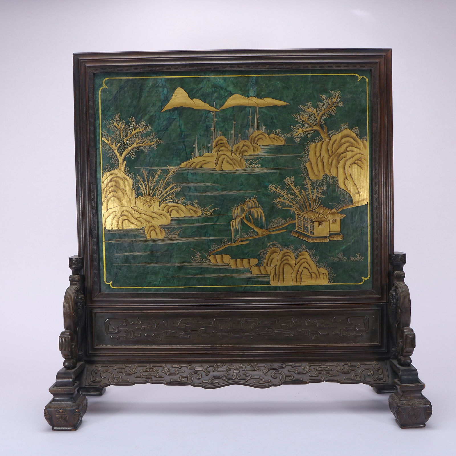 A Fine Qing Zitan-Frame Table Screen - 9