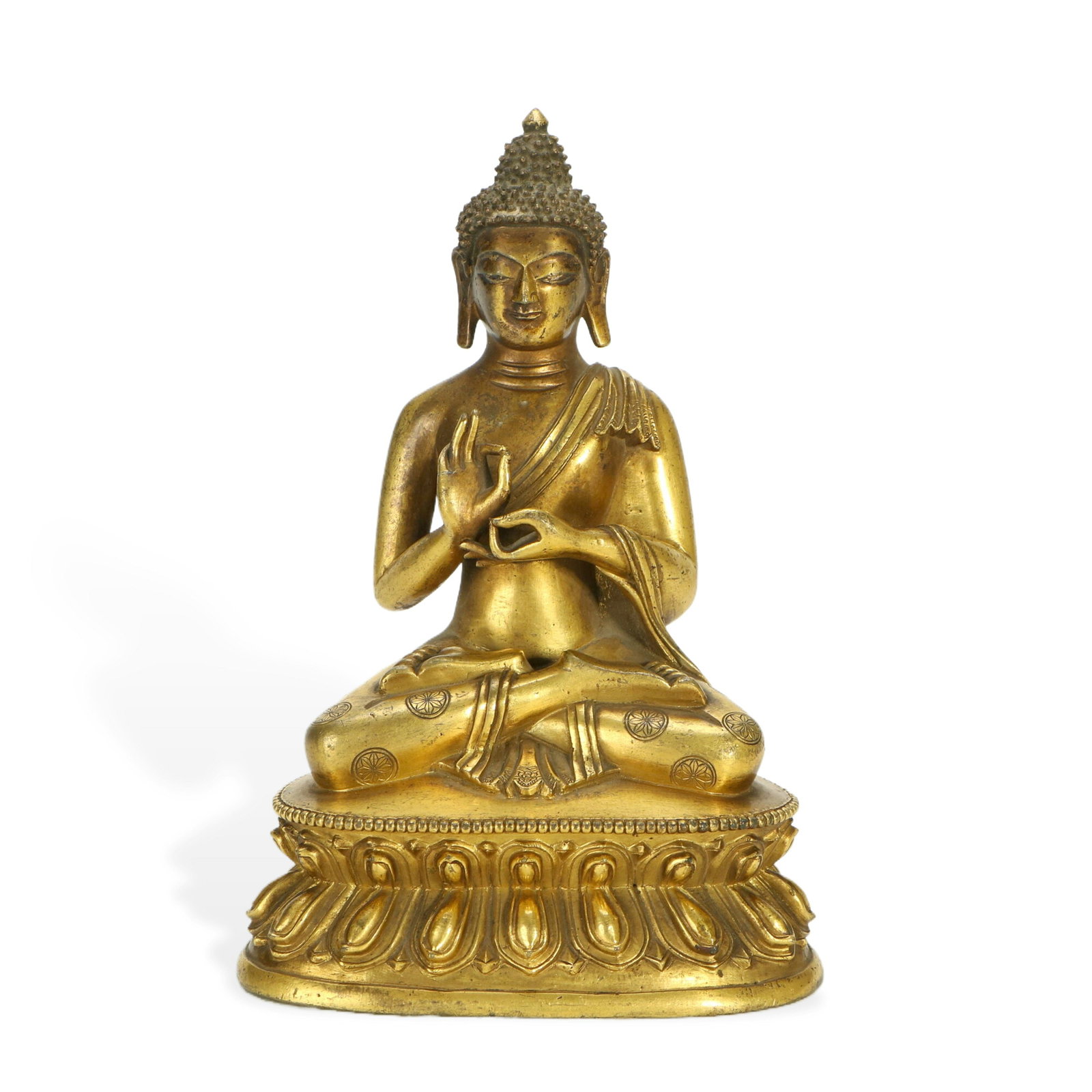 Gilt - bronze Seated Figure of Shakyamuni Buddha (1 of 6)