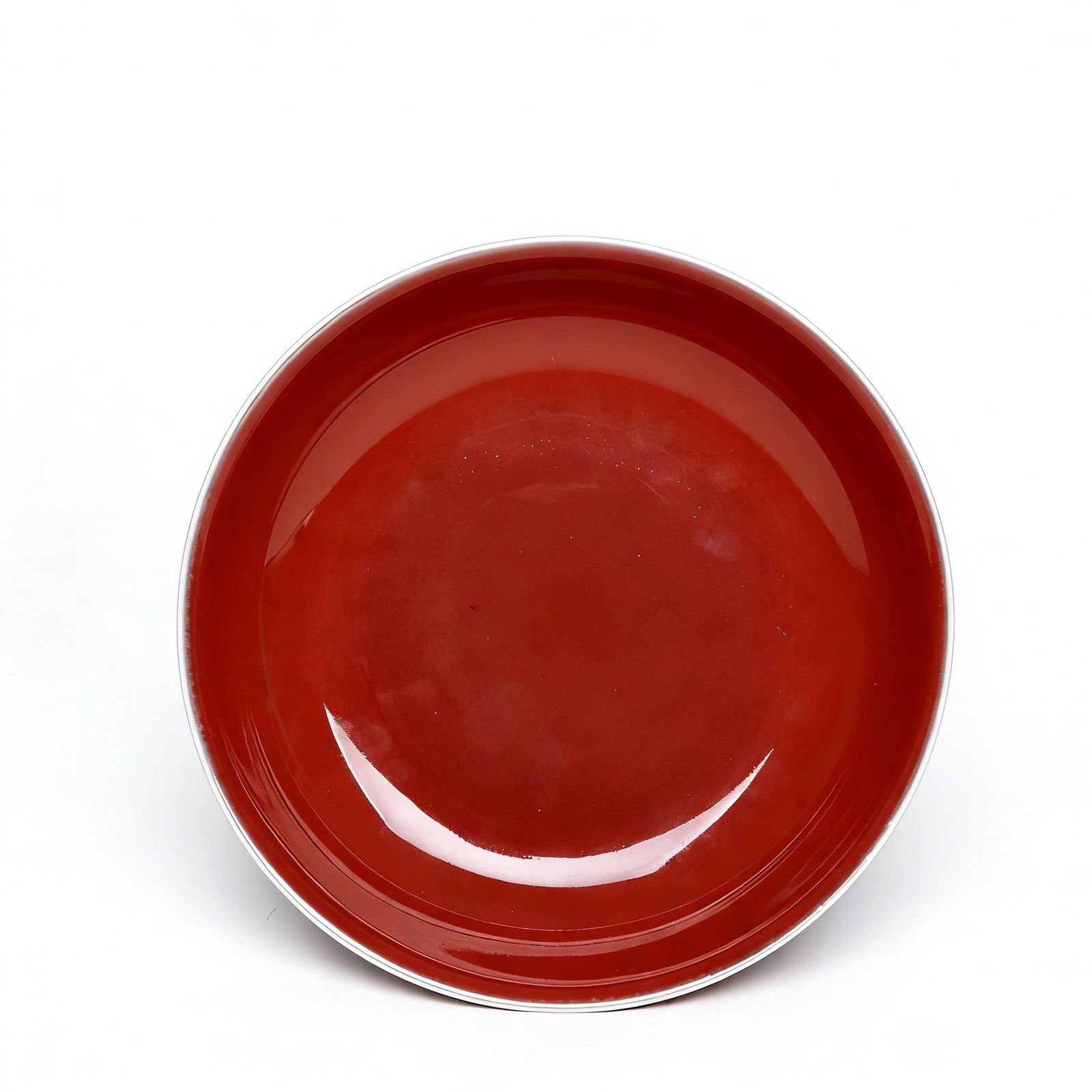 A Fine Qing Sacrificial Red Glazed Dish (1 of 8)
