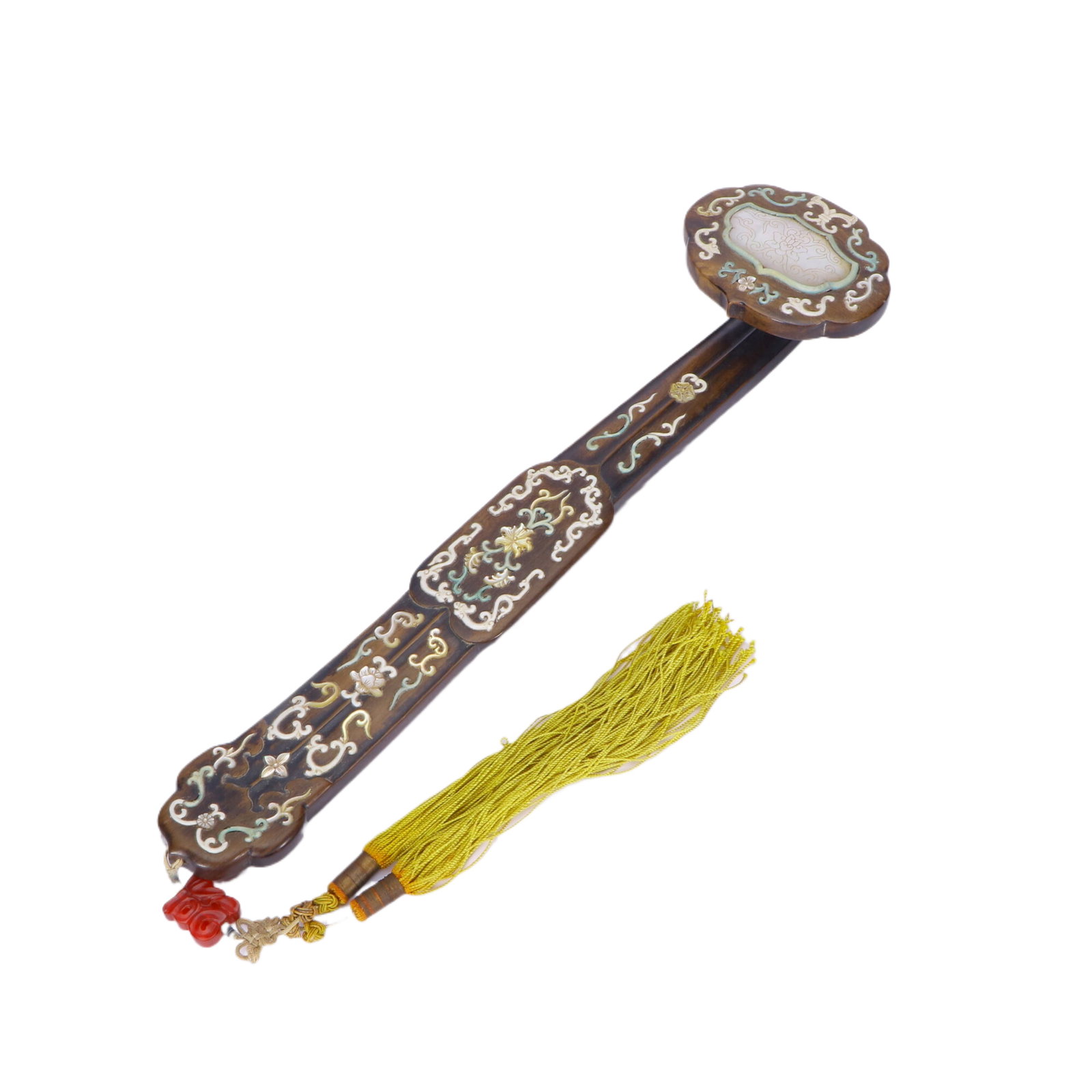 A Fine Qing Zitan Ruyi Inlaid with Mother-of-Pearl and Jade (1 of 7)