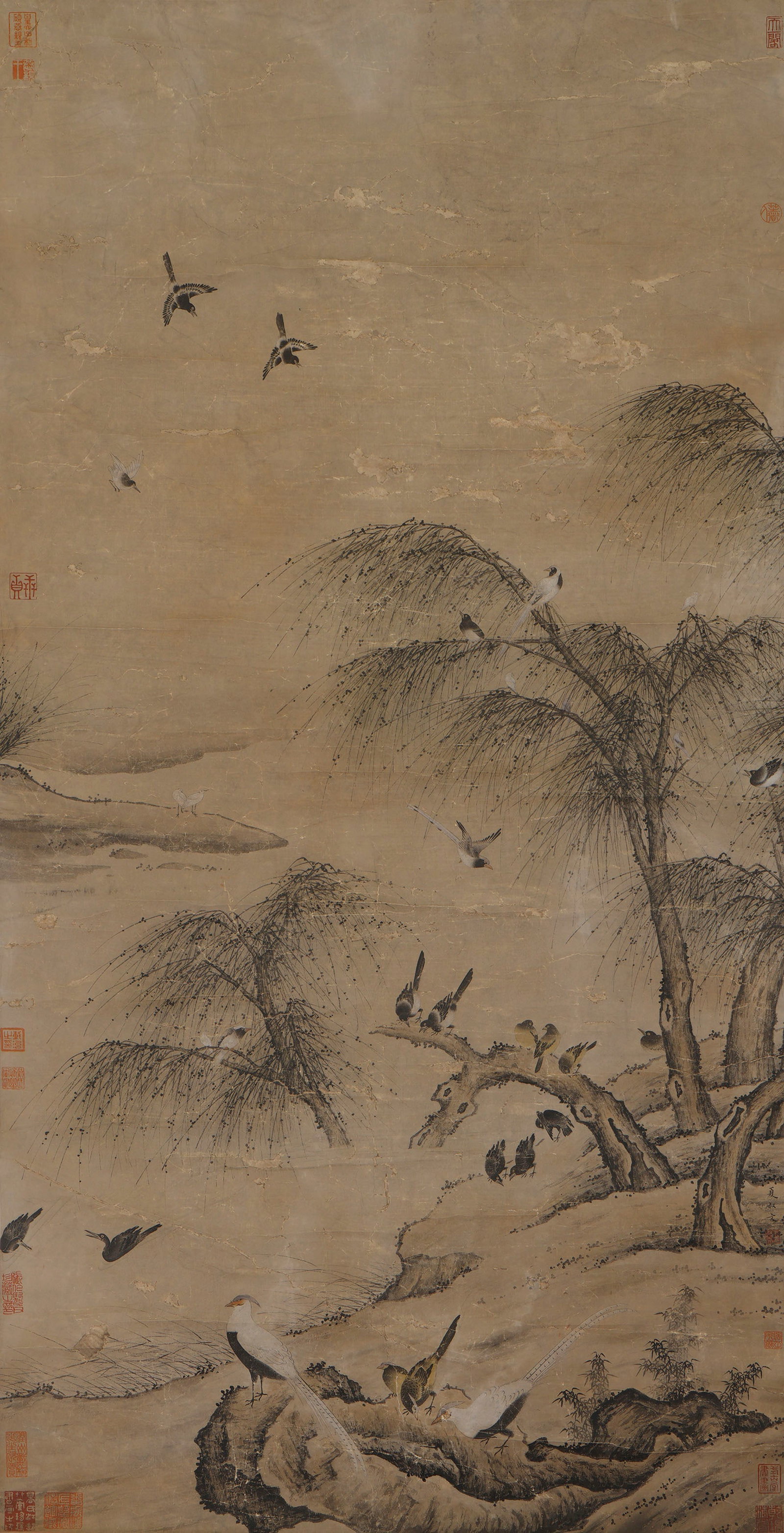 Landscape Painting, Scroll, Ink on Paper: L:126cm W:65cm Classic traditional landscape painting with elegant composition, soft ink texture and beautiful artistic conception