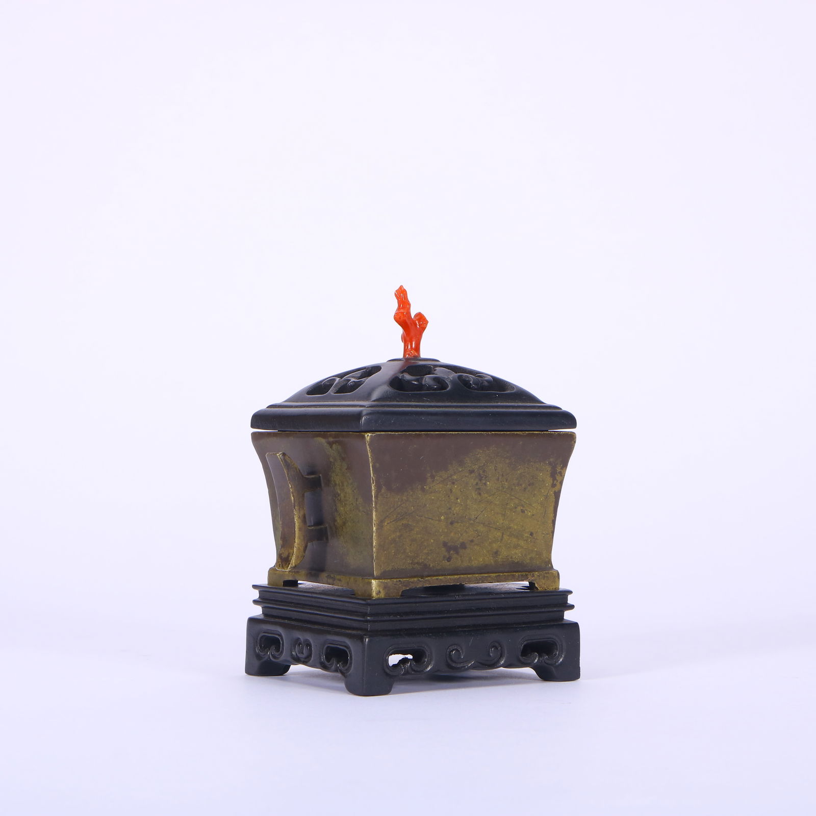 Qing Bronze Rectangular Censer - 2