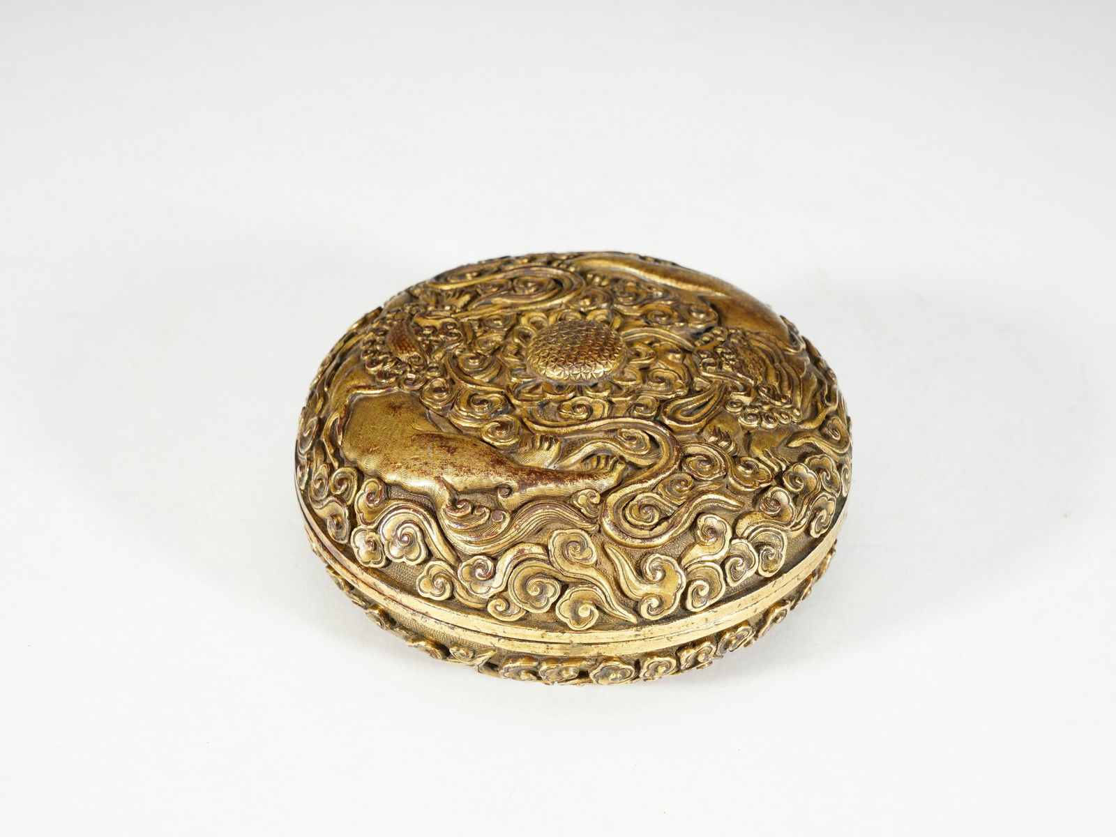Gilt - bronze Covered Box with Auspicious Beast Patterns - 2
