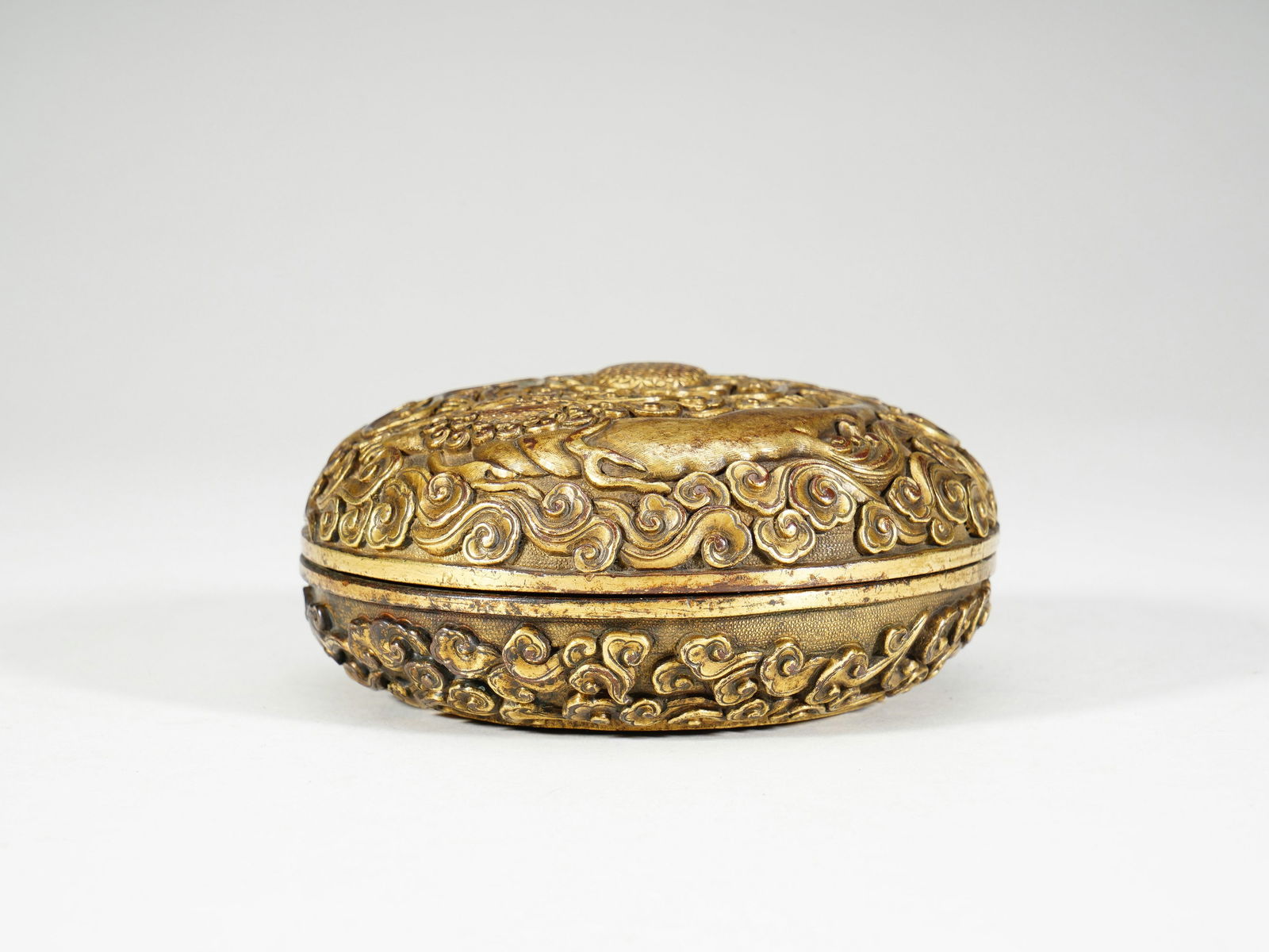 Gilt - bronze Covered Box with Auspicious Beast Patterns - 3