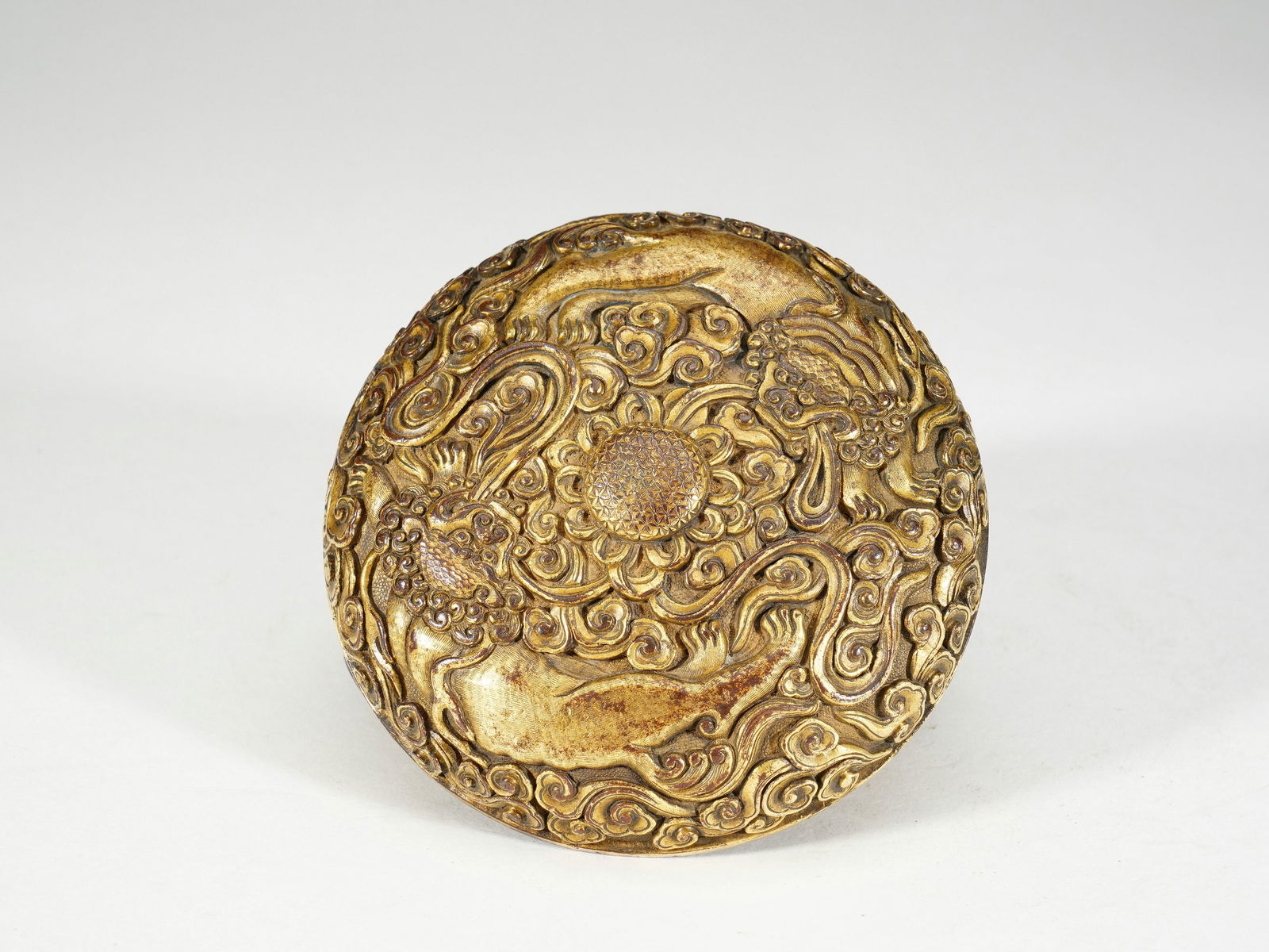 Gilt - bronze Covered Box with Auspicious Beast Patterns - 5