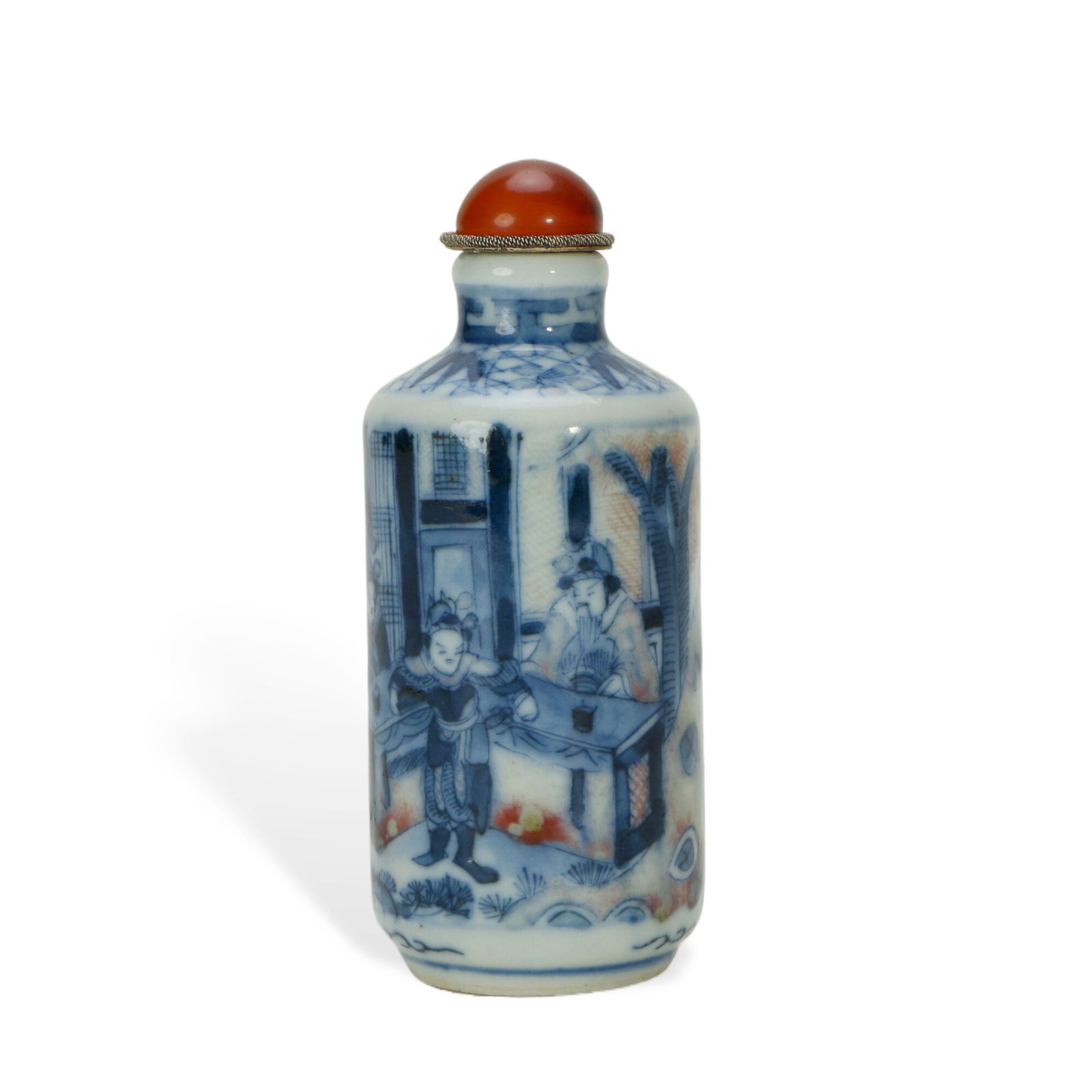 Blue - and - white Underglaze Red Snuff Bottle with Figure Story Patterns (1 of 7)