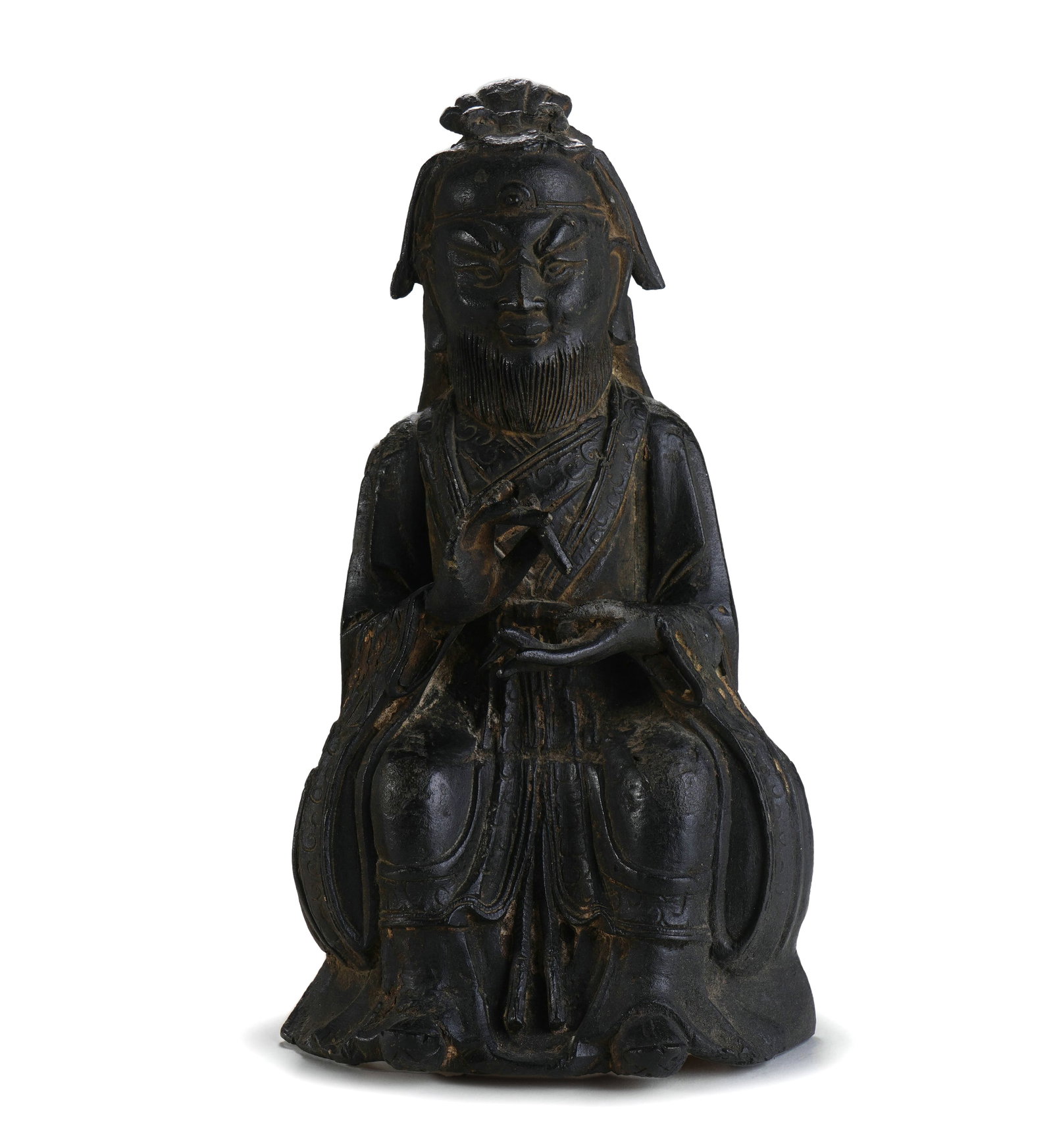 Bronze Seated Taoist Figure Statue (1 of 10)