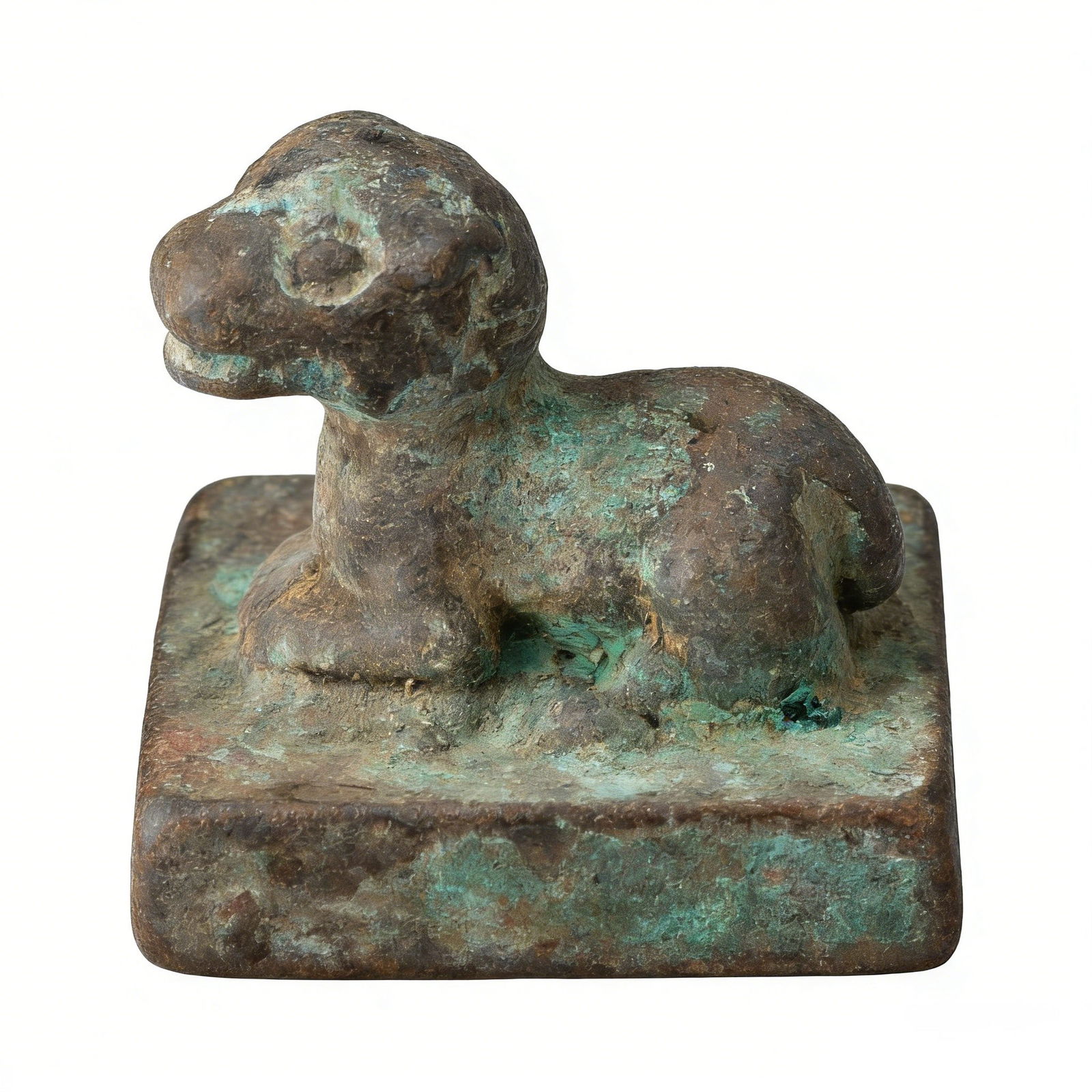 Ancient Chinese Bronze Seal Decorated with Animal Figurine (1 of 4)