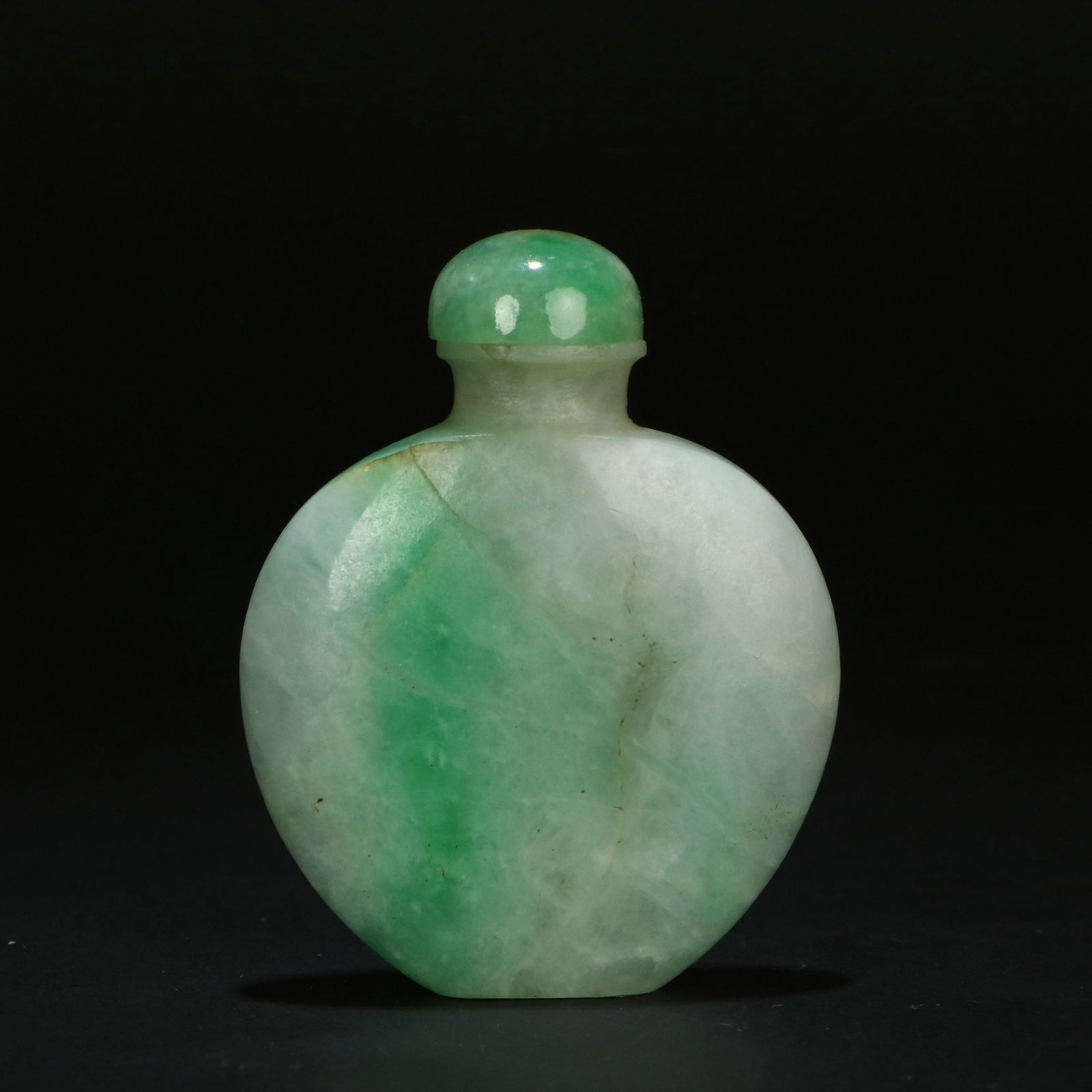 Jadeite Plain Snuff Bottle (with Ruby Lid) - 3