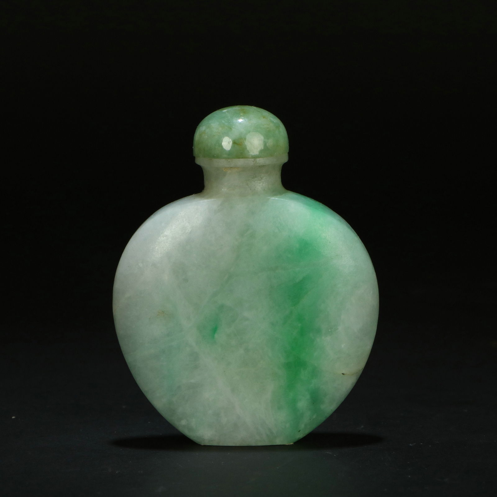 Jadeite Plain Snuff Bottle (with Ruby Lid) - 7