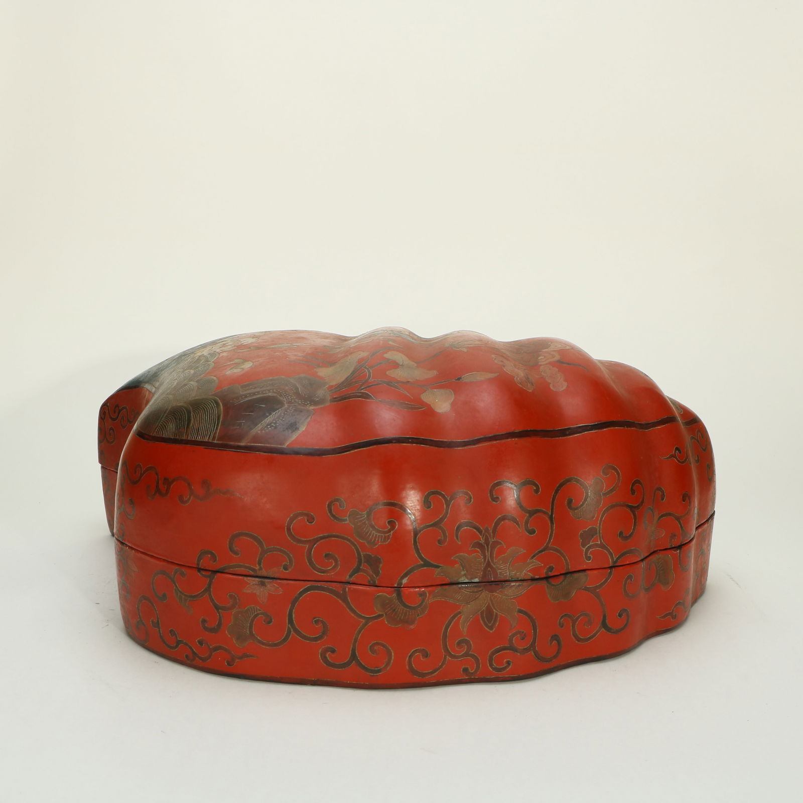 Polychrome Lacquer Gilt Box with Lotus Patterns - 5