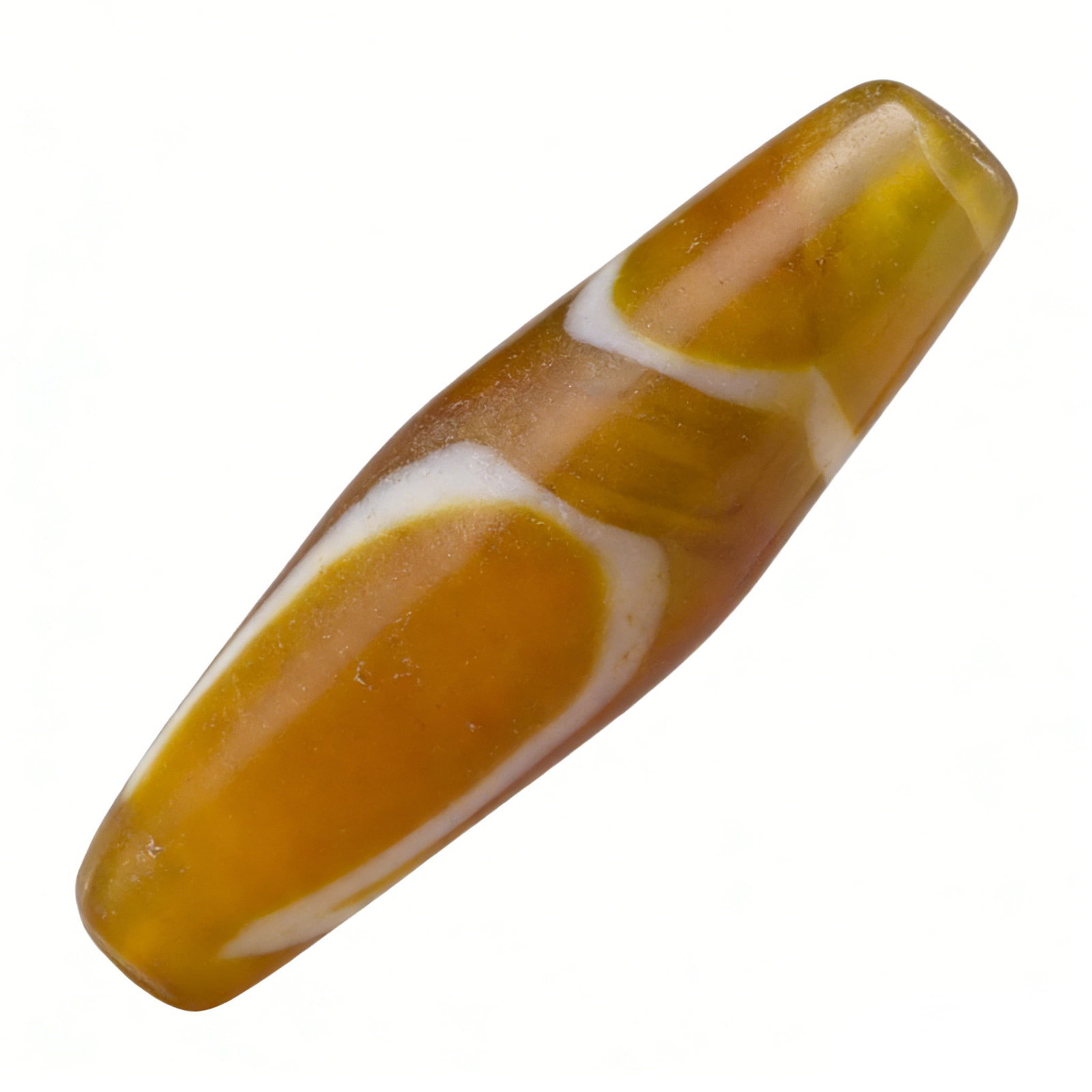 Antique Banded Agate Barrel Bead: Antique Banded Agate Barrel Bead Rare Collectible [5.5 x 1.5cm, 17gram]