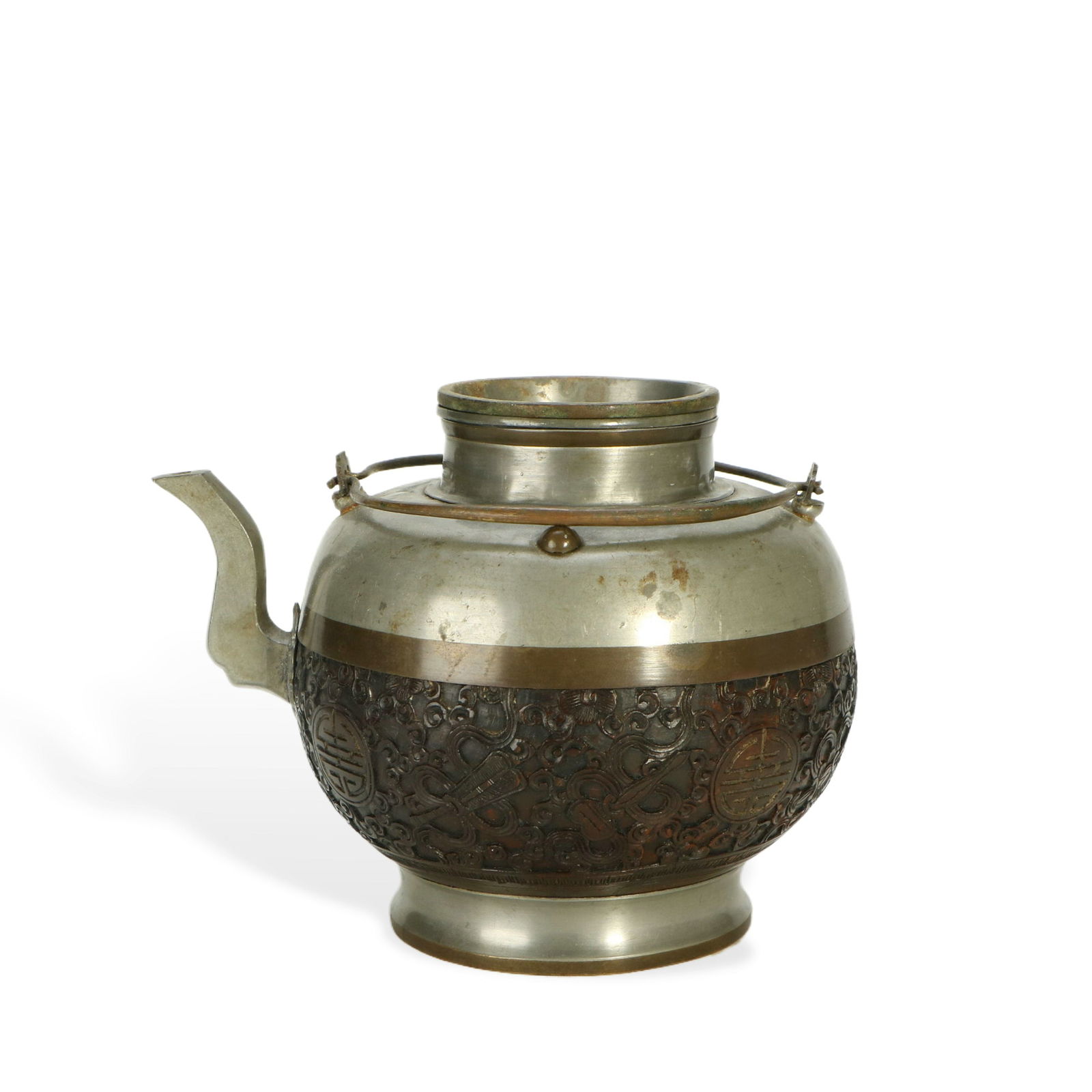 Tin - inlaid Coconut Shell Handle Teapot (1 of 6)