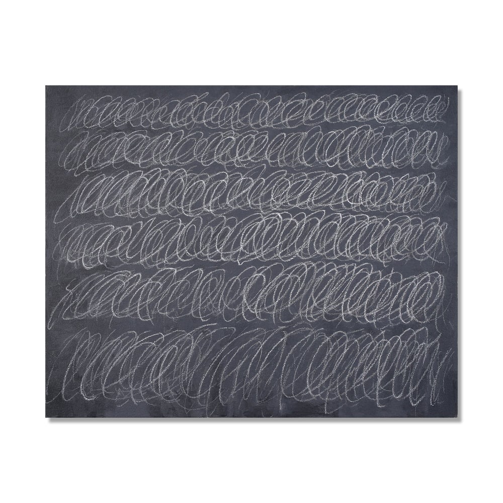 OIL-BASED HOUSE PAINT AND WAX CRAYON ON CANVAS, IN THE STYLE OF CY TWOMBLY (1928-2011): Description Technique: Oil-Based House Paint And Wax Crayon On Canvas Visual Description: Image Dimensions: 27 1/2 x 34 1/4 in (70 x 87 cm) Cy Twombly's work, deeply rooted in abstract expressionism,