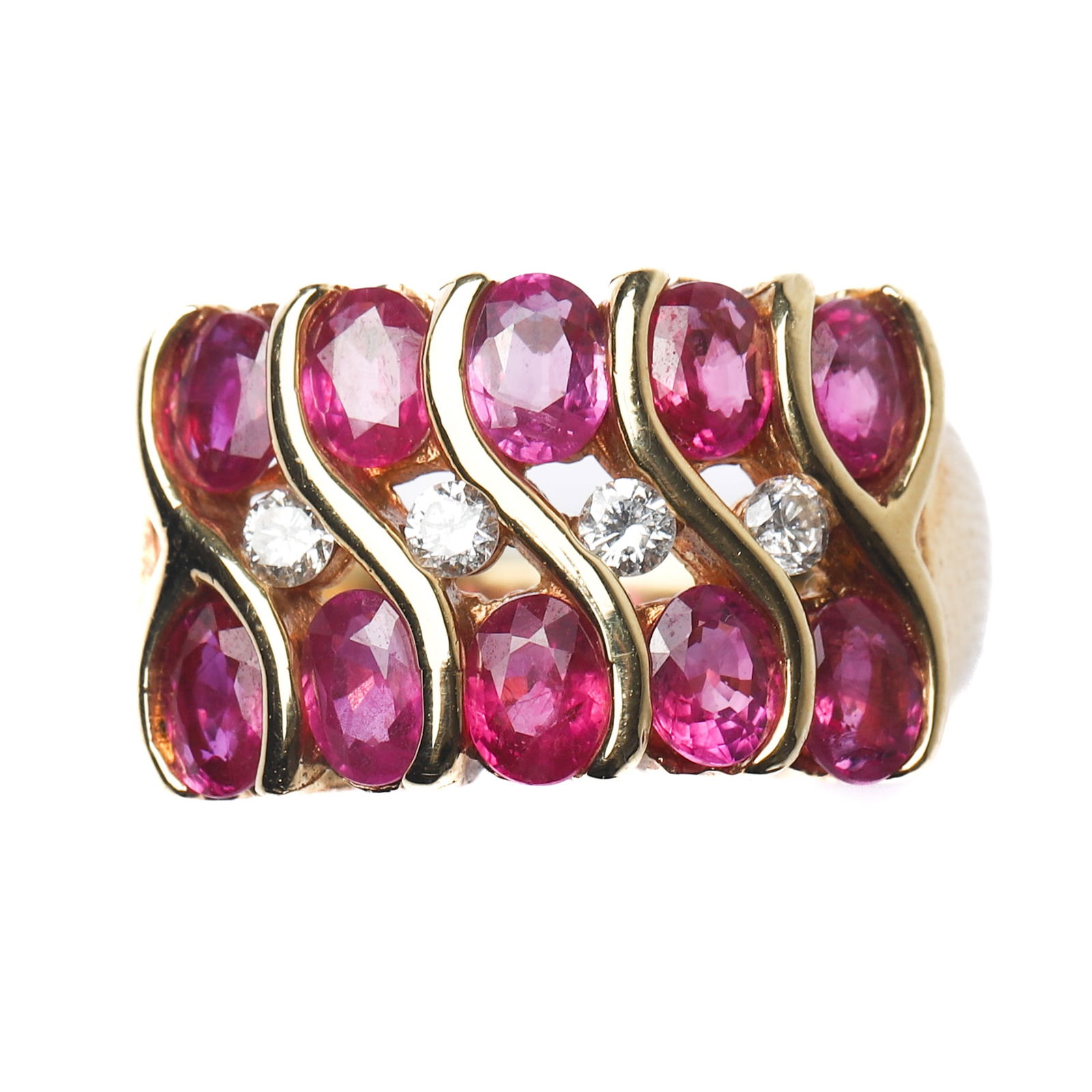 18K GOLD BURMESE RUBY AND DIAMOND RING - 2
