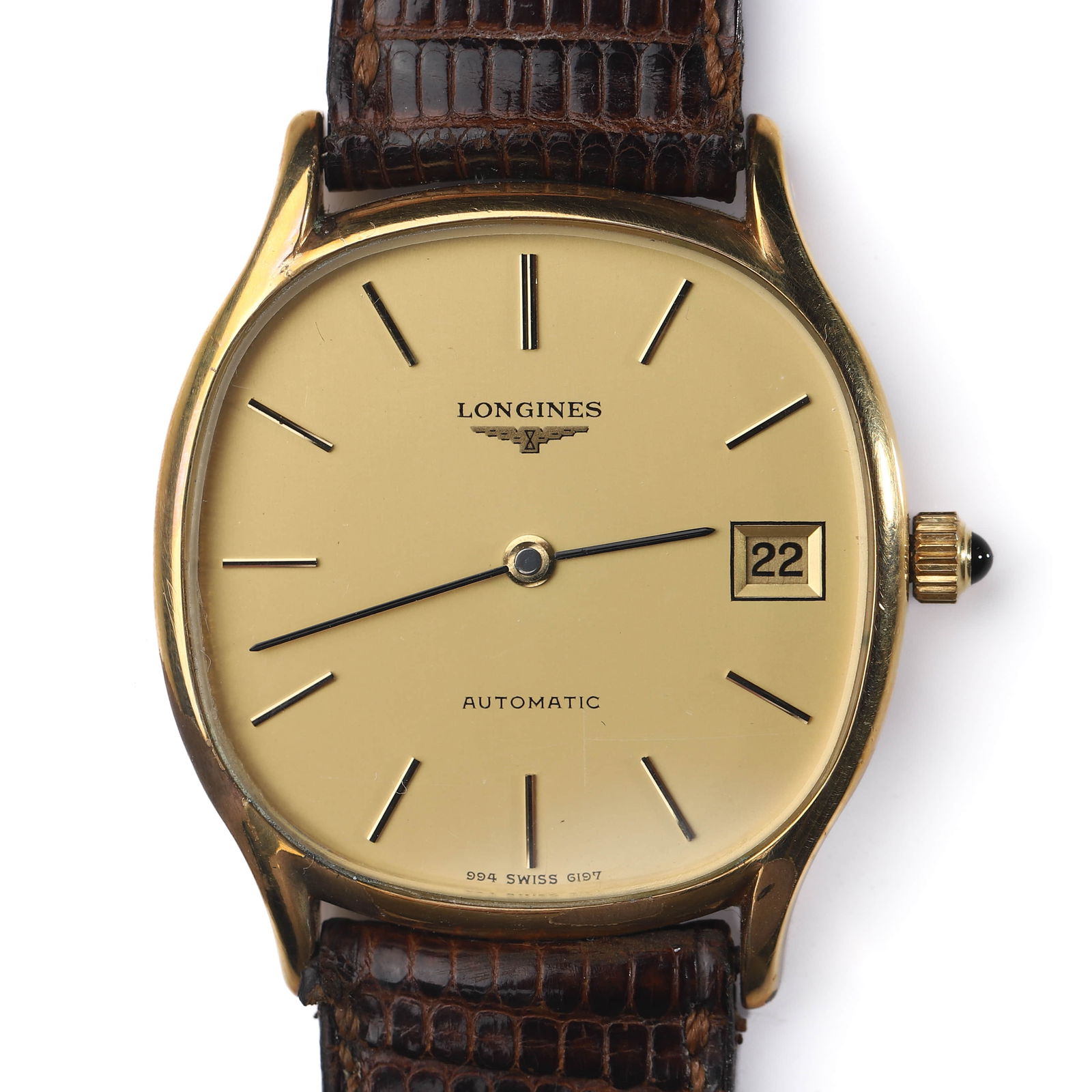 LONGINES GOLD-TONE AUTOMATIC DATE WRISTWATCH - 2