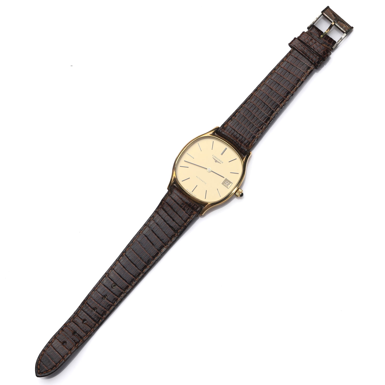LONGINES GOLD-TONE AUTOMATIC DATE WRISTWATCH - 3