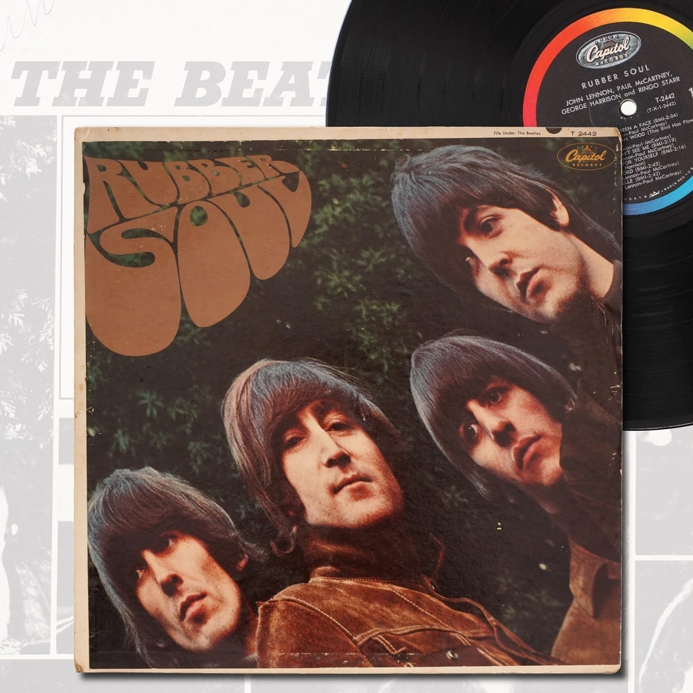 THE BEATLES FULLY SIGNED RUBBER SOUL LP: 12 1/4 x 12 1/4 Provenance and Authentication: This collectible has undergone a rigorous forensic evaluation. The signatures were carefully analyzed across multiple criteria, including ink deposition,