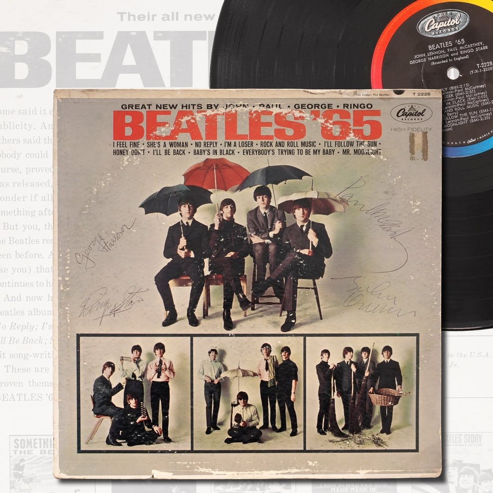 THE BEATLES FULLY SIGNED BEATLES '65 LP (1 of 6)