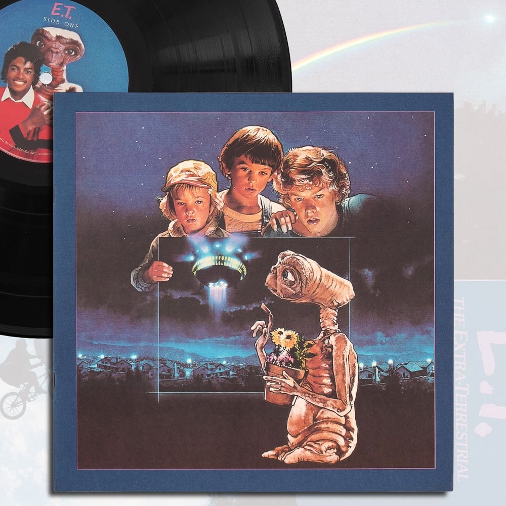 MICHAEL JACKSON SIGNED "E.T." LP: 12 1/4 x 12 1/4 in Provenance and Authentication: This collectible has undergone a rigorous forensic evaluation. The signatures were carefully analyzed across multiple criteria, including ink