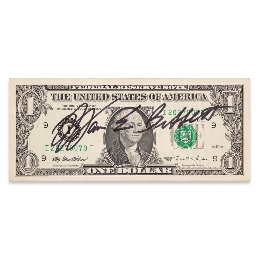 WARREN BUFFETT SIGNED 1995 U.S. ONE DOLLAR SILVER CERTIFICATE (1 of 2)