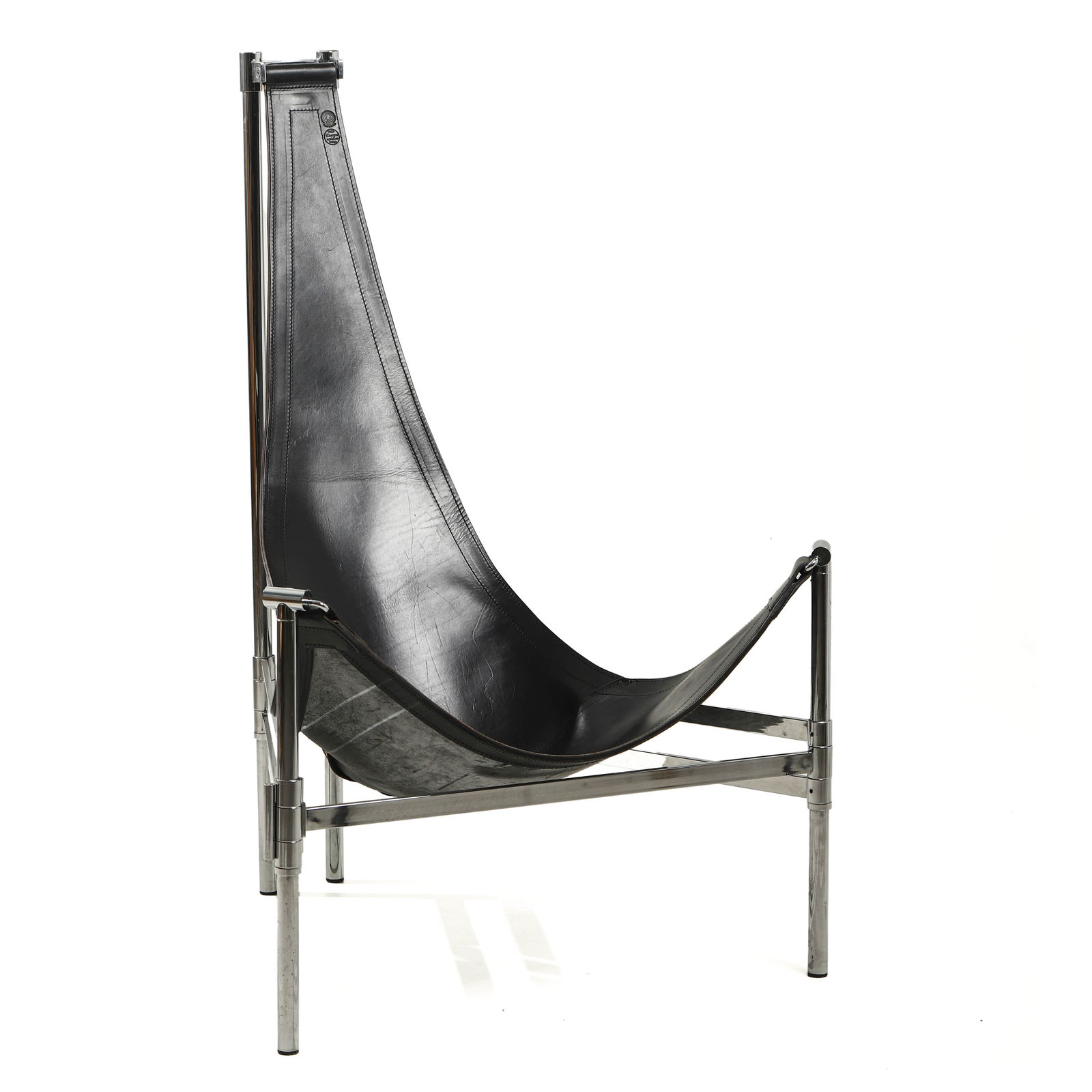 SWEDISH “INCA?? LOUNGE CHAIR BY CHRISTER & LARS, LEATHER AND CHROME FRAME (1 of 7)