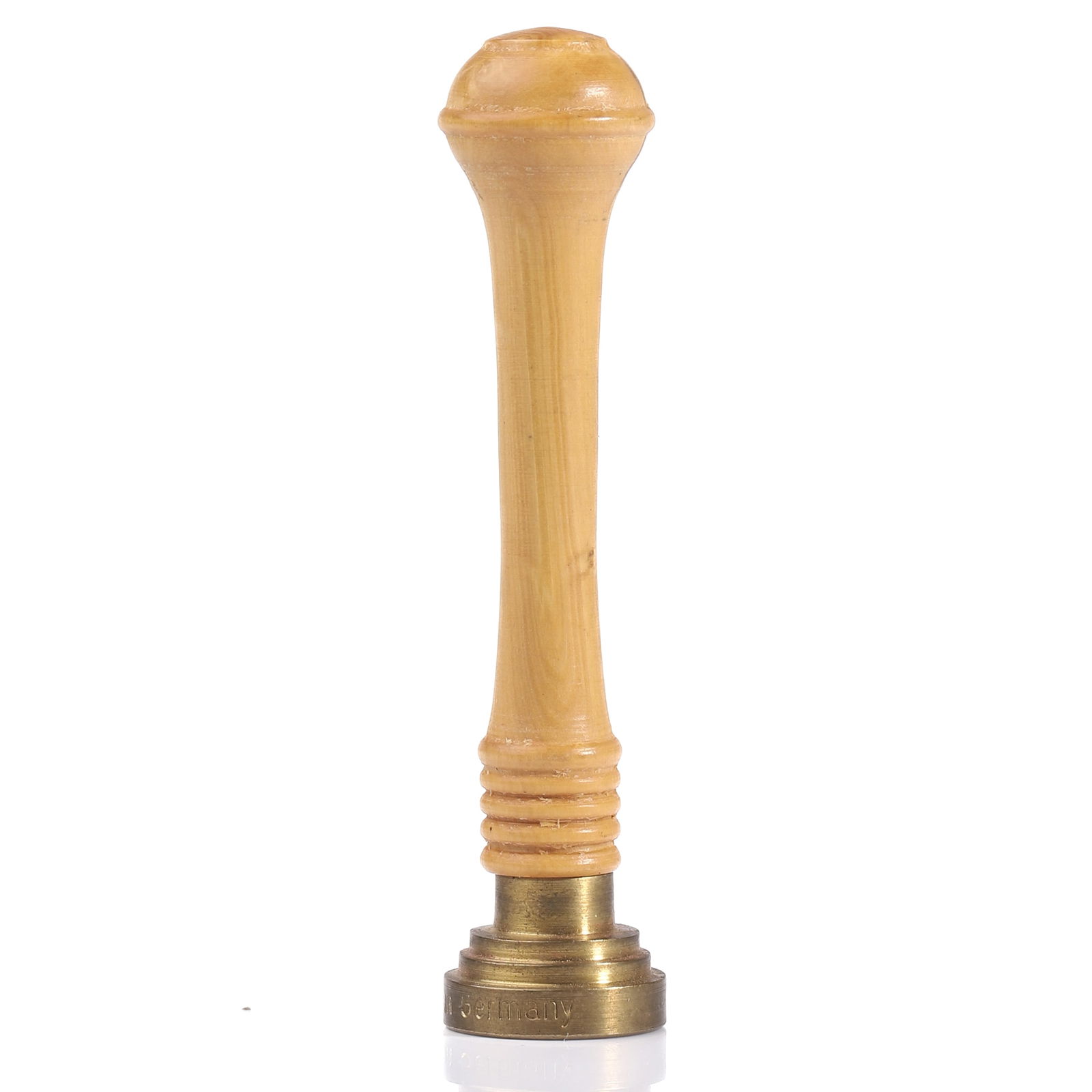 ANTIQUE TURNED WOOD AND BRASS SUNBURST SEAL (1 of 3)