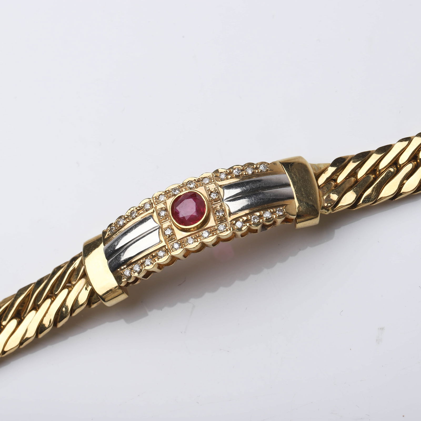 GOLD BRACELET WITH RUBY AND DIAMONDS - 4