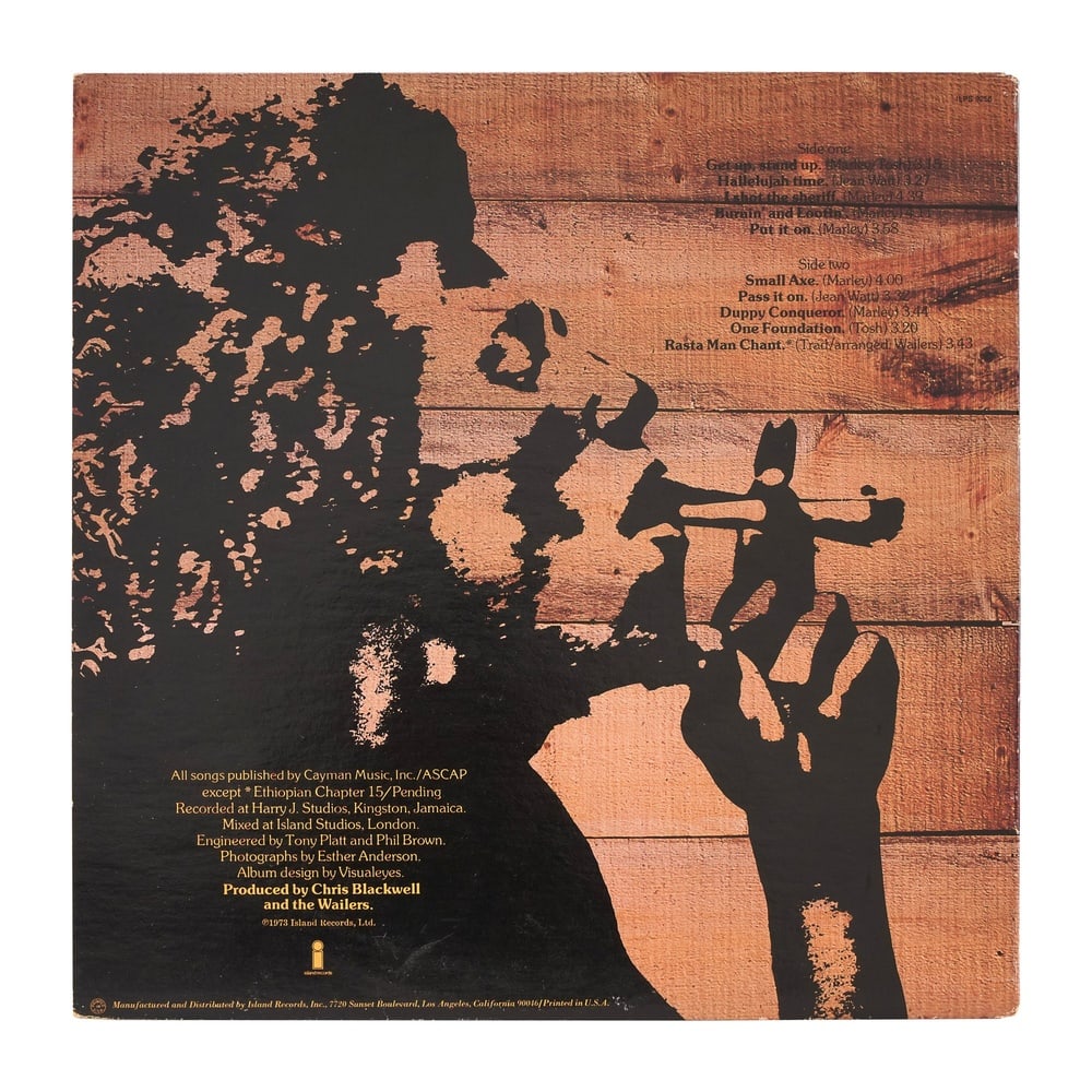 BOB MARLEY SIGNED LP "BURNIN'" - 2