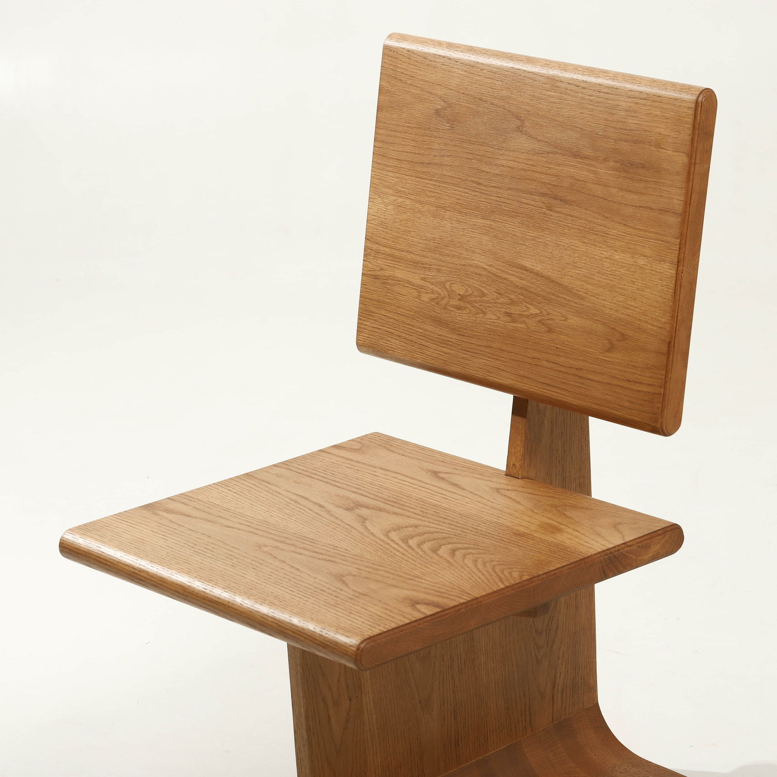 SOLID OAK SCULPTURAL SIDE CHAIR - 2