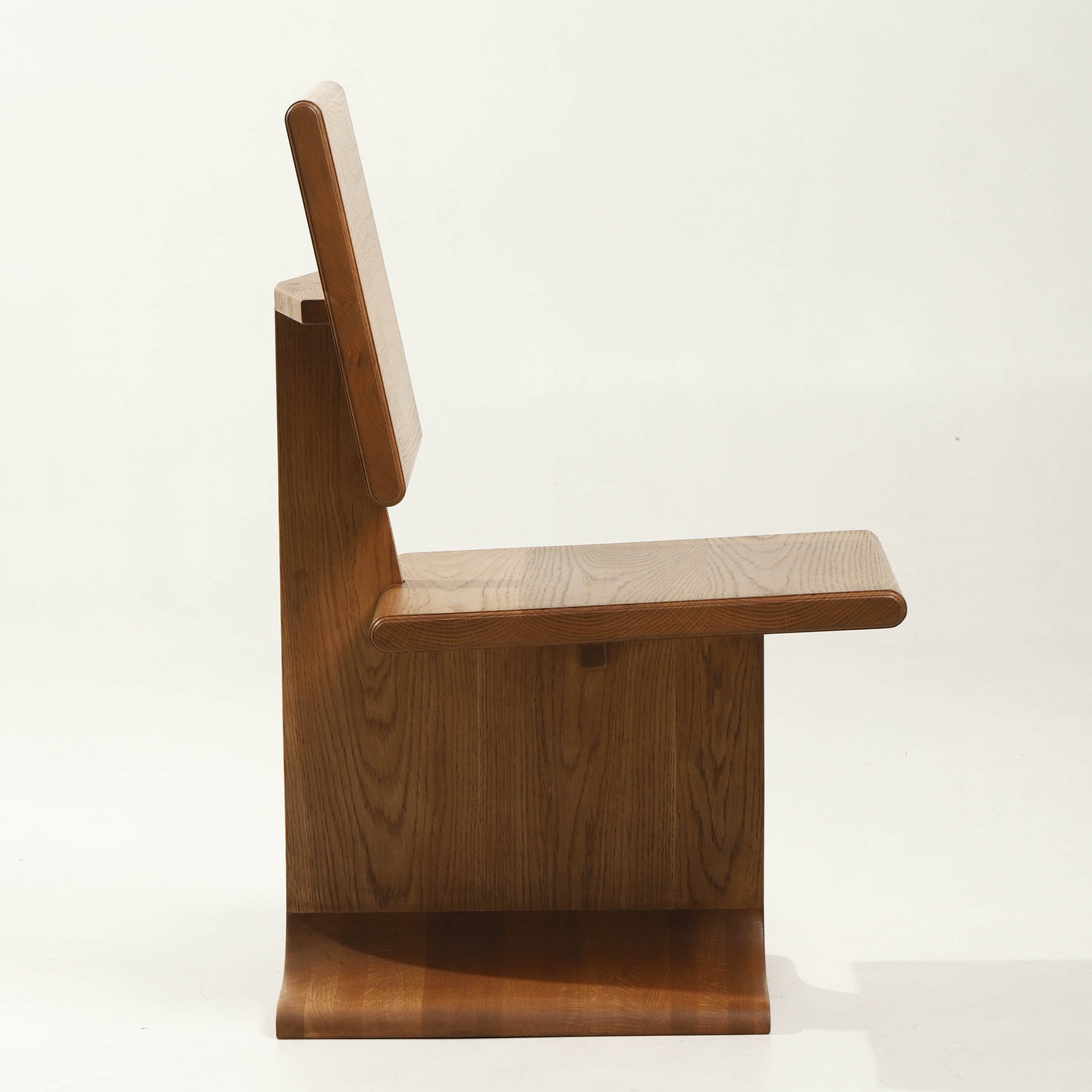 SOLID OAK SCULPTURAL SIDE CHAIR - 5