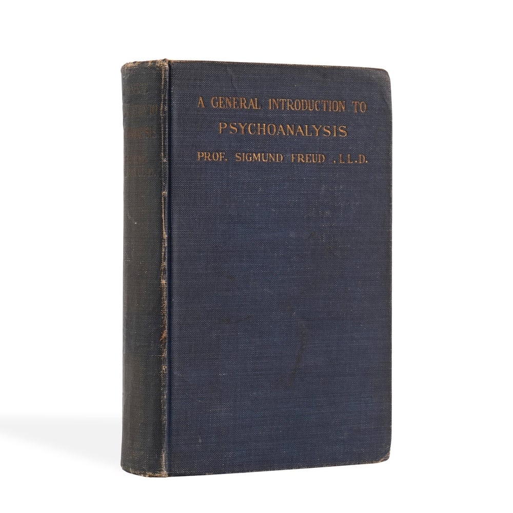 SIGMUND FREUD SIGNED BOOK - "A GENERAL INTRODUCTION TO PSYCHOANALYSIS": 8 1/4 x 5 1/2 in (21 x 14 cm) Provenance and Authentication: This collectible has undergone a rigorous forensic evaluation. The signatures were carefully analyzed across multiple criteria, including