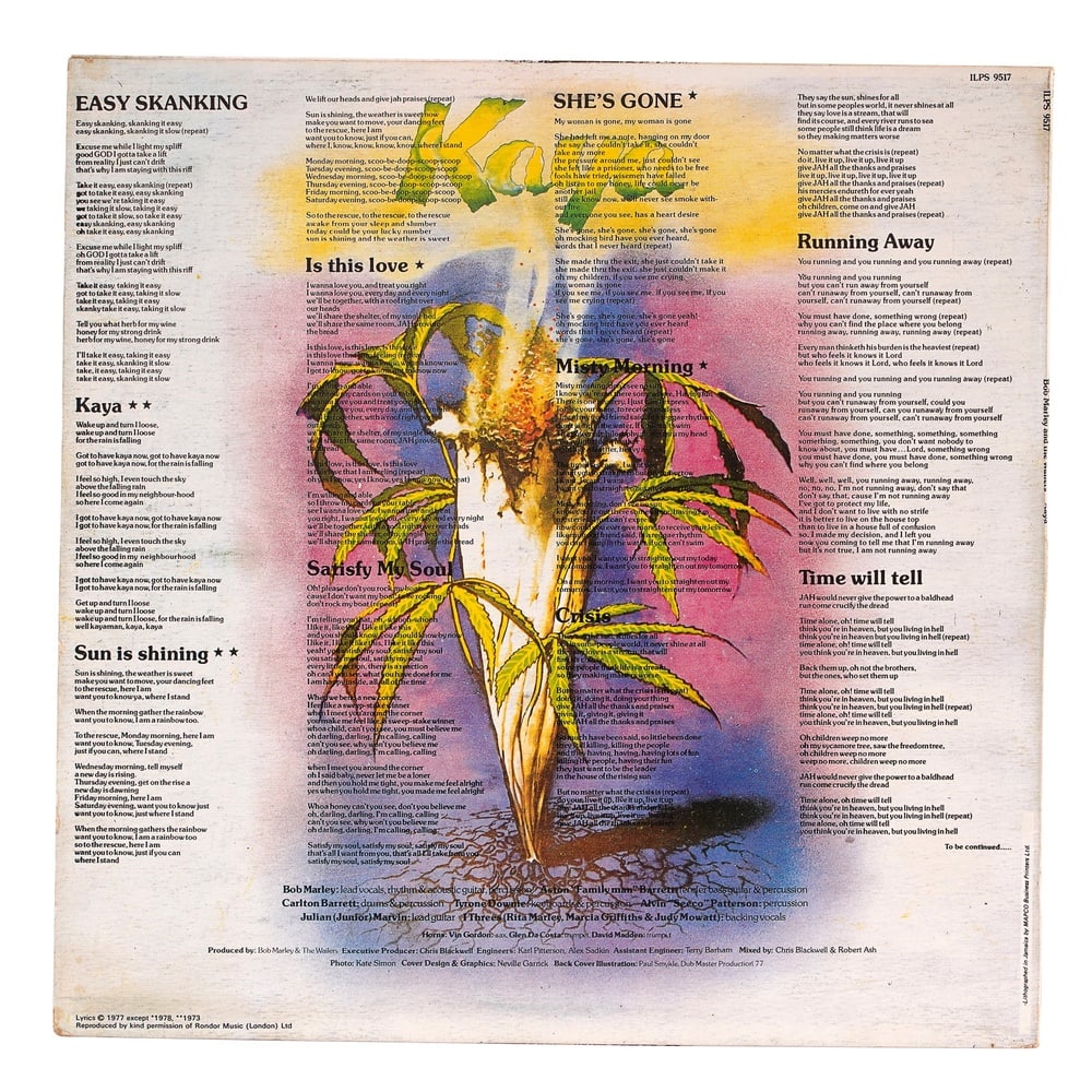 BOB MARLEY SIGNED KAYA LP - 2