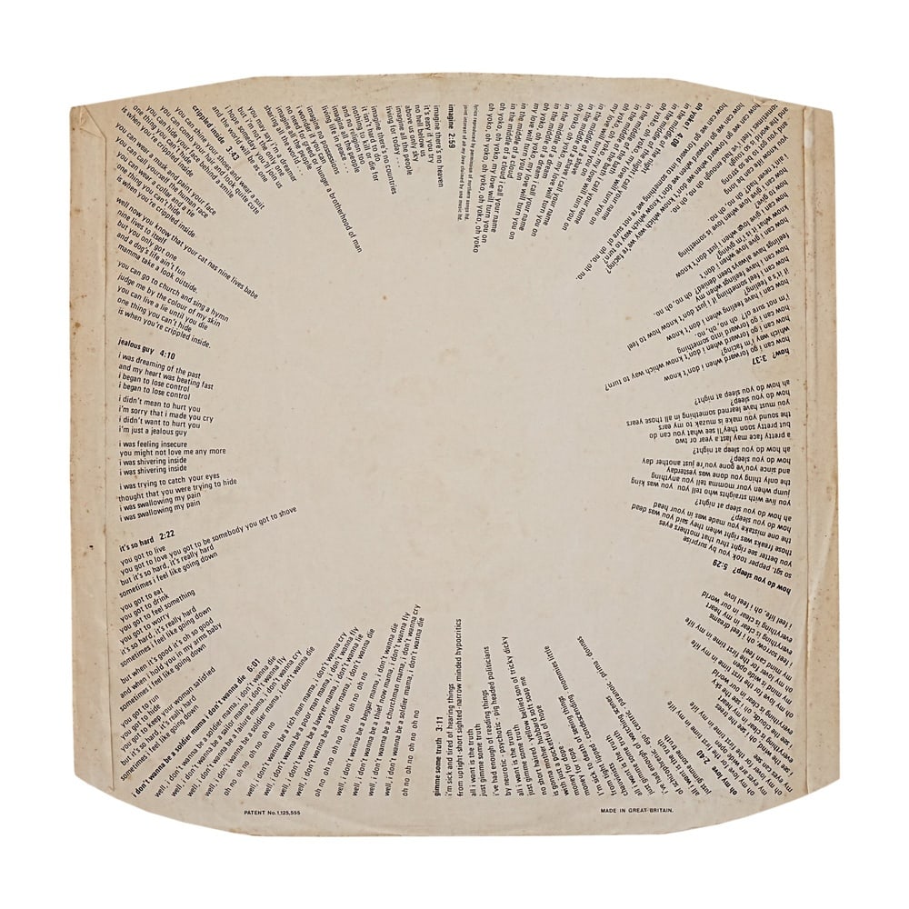 JOHN LENNON SIGNED IMAGINE LP - 4